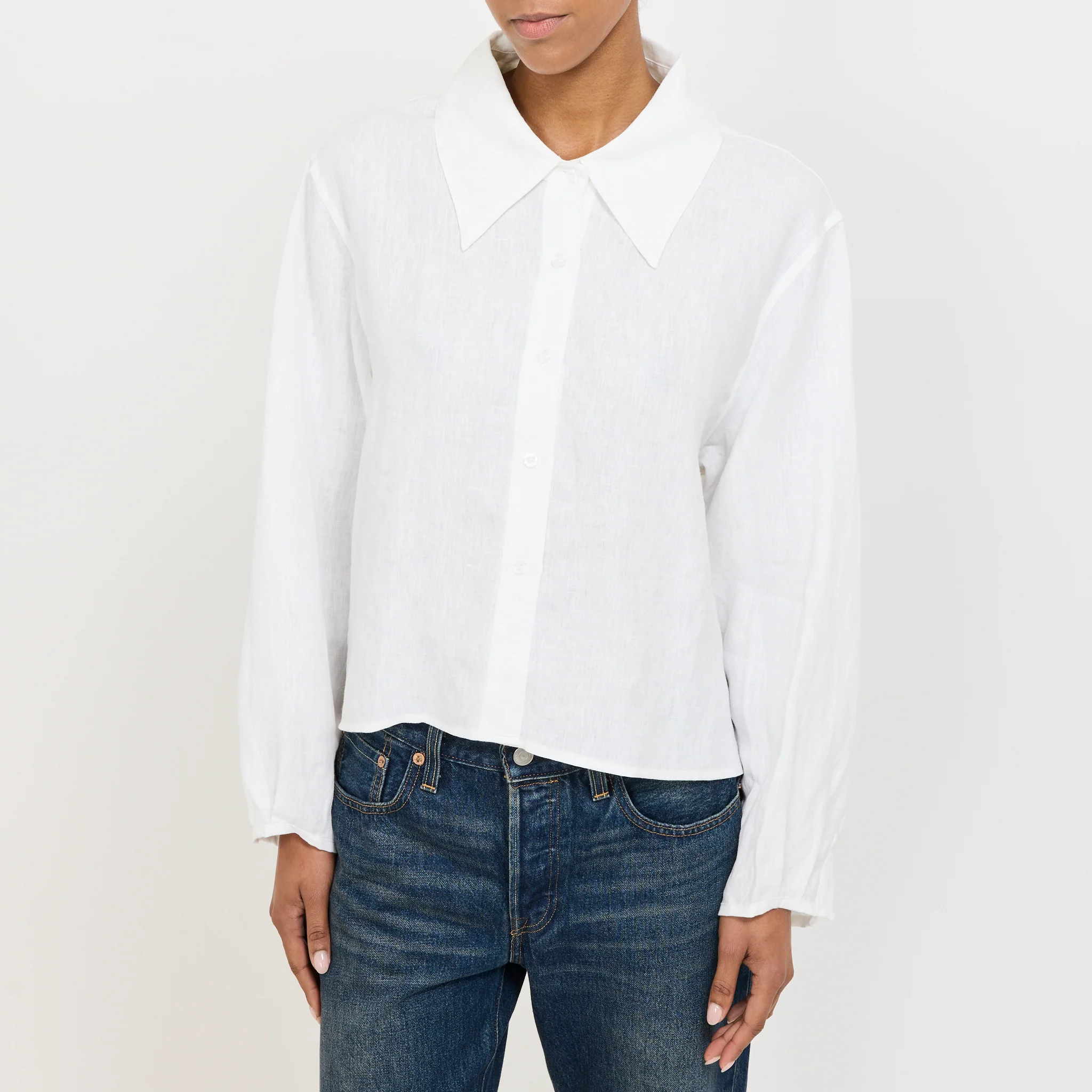 Collar Point Shirt White - Image 5