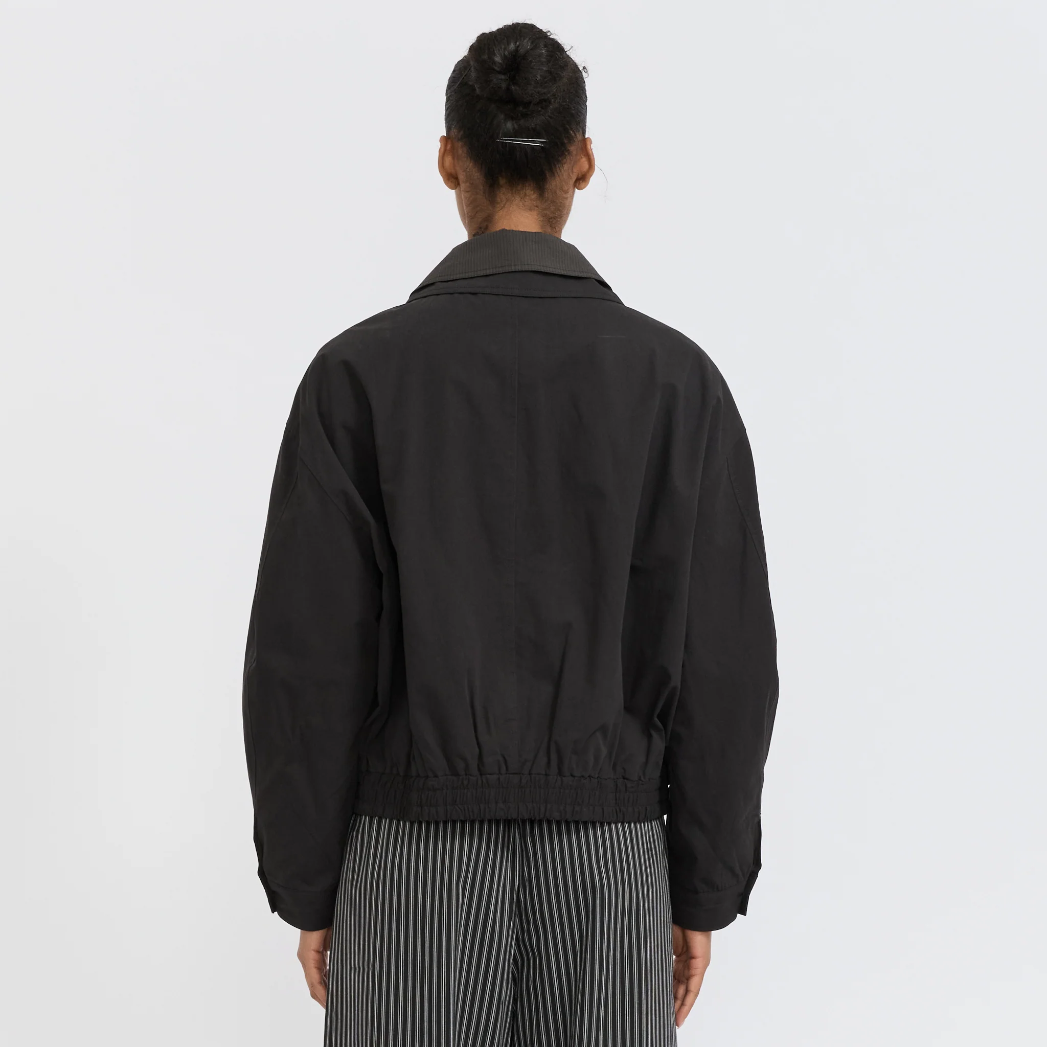 Collared Zip Jacket Black Contrast - Image 4