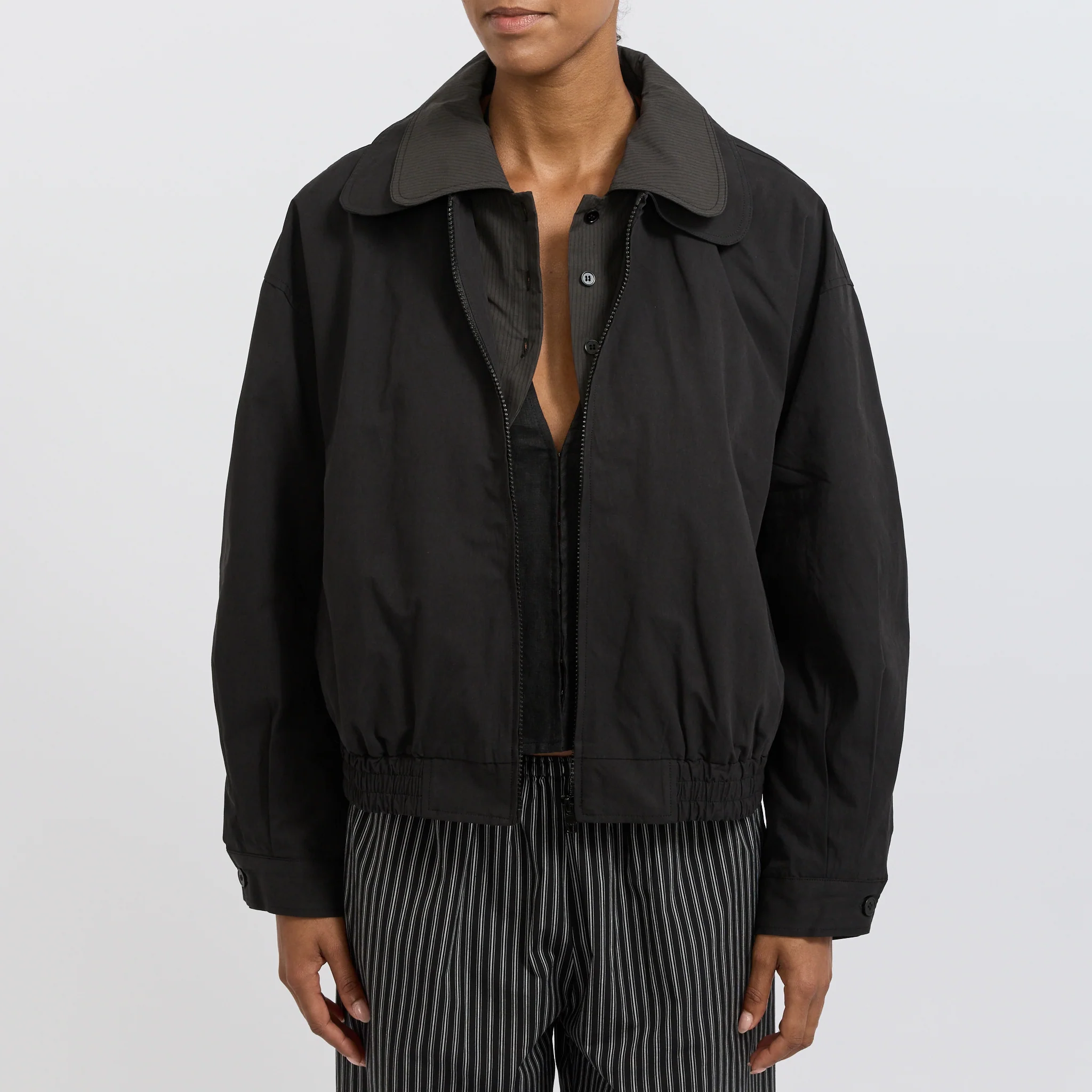Collared Zip Jacket Black Contrast - Image 8