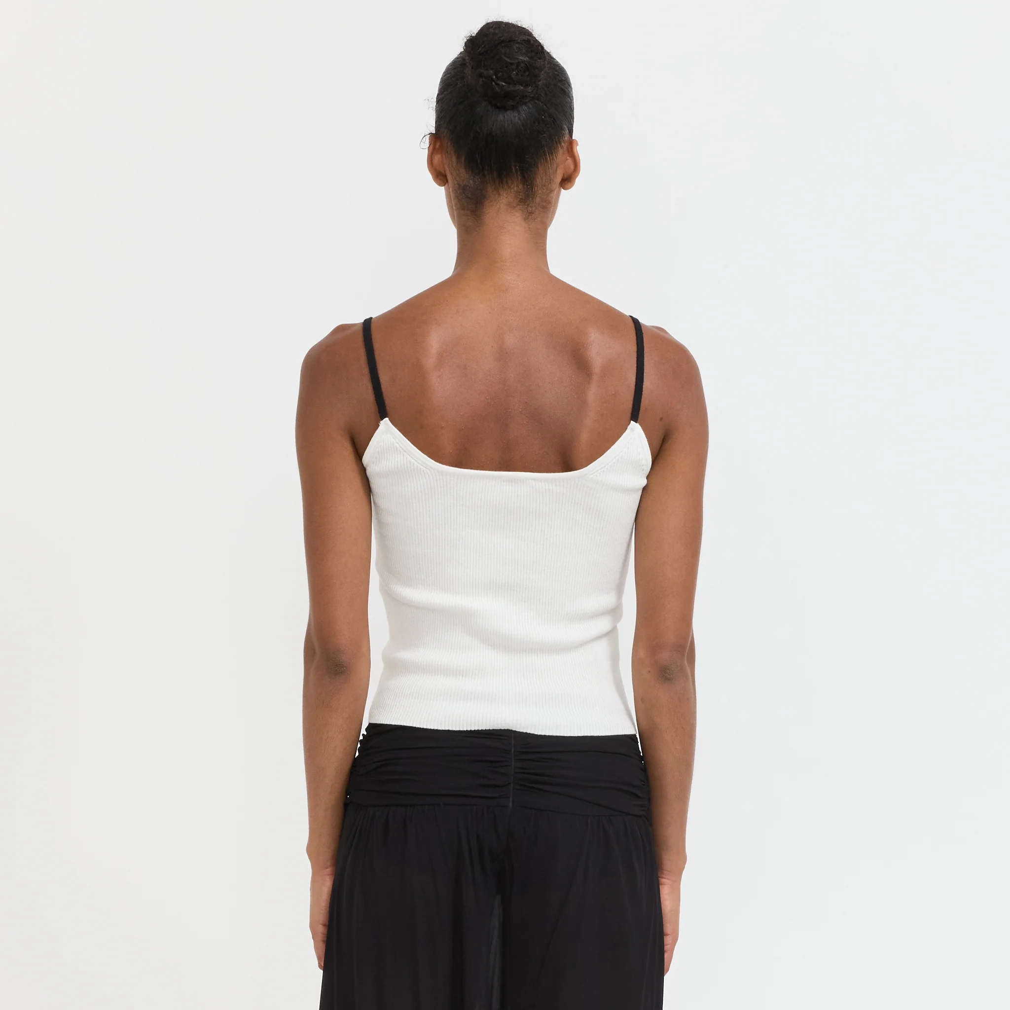 Contrast String Knit Top Ivory - Image 4