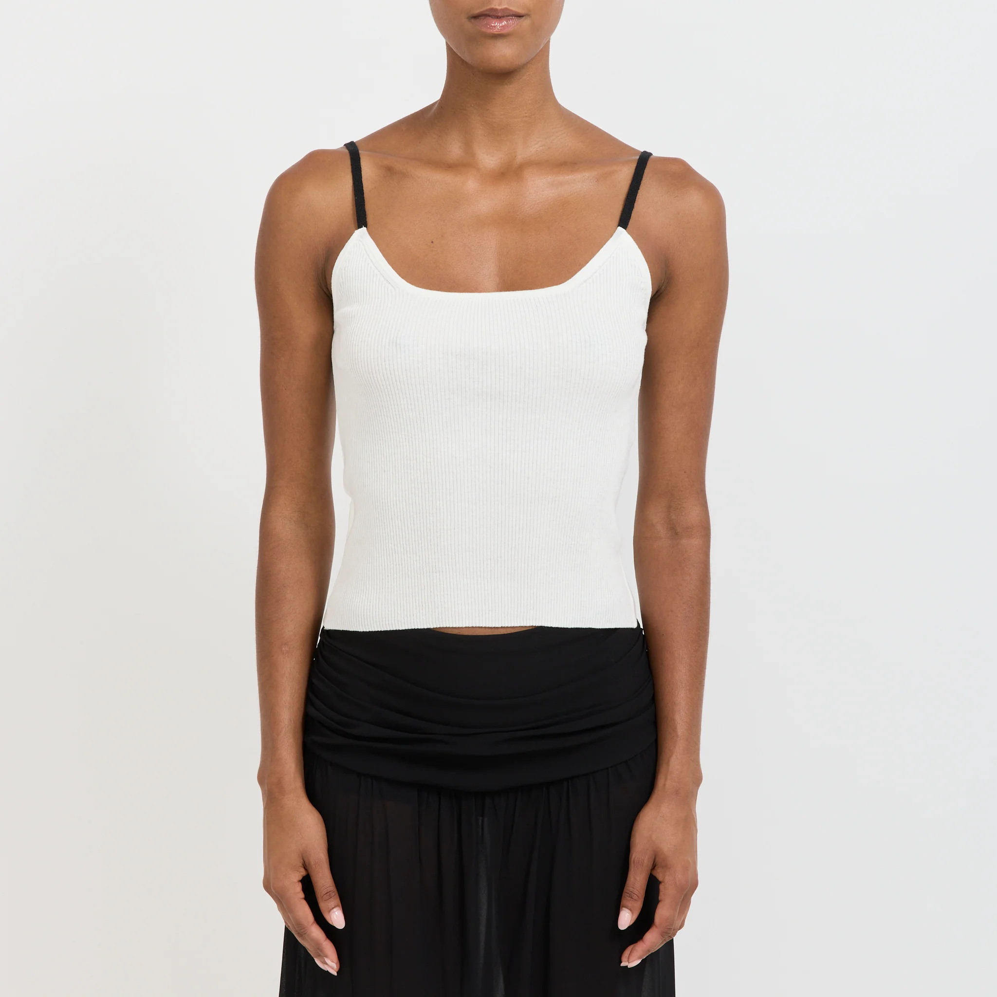 Contrast String Knit Top Ivory - Image 5