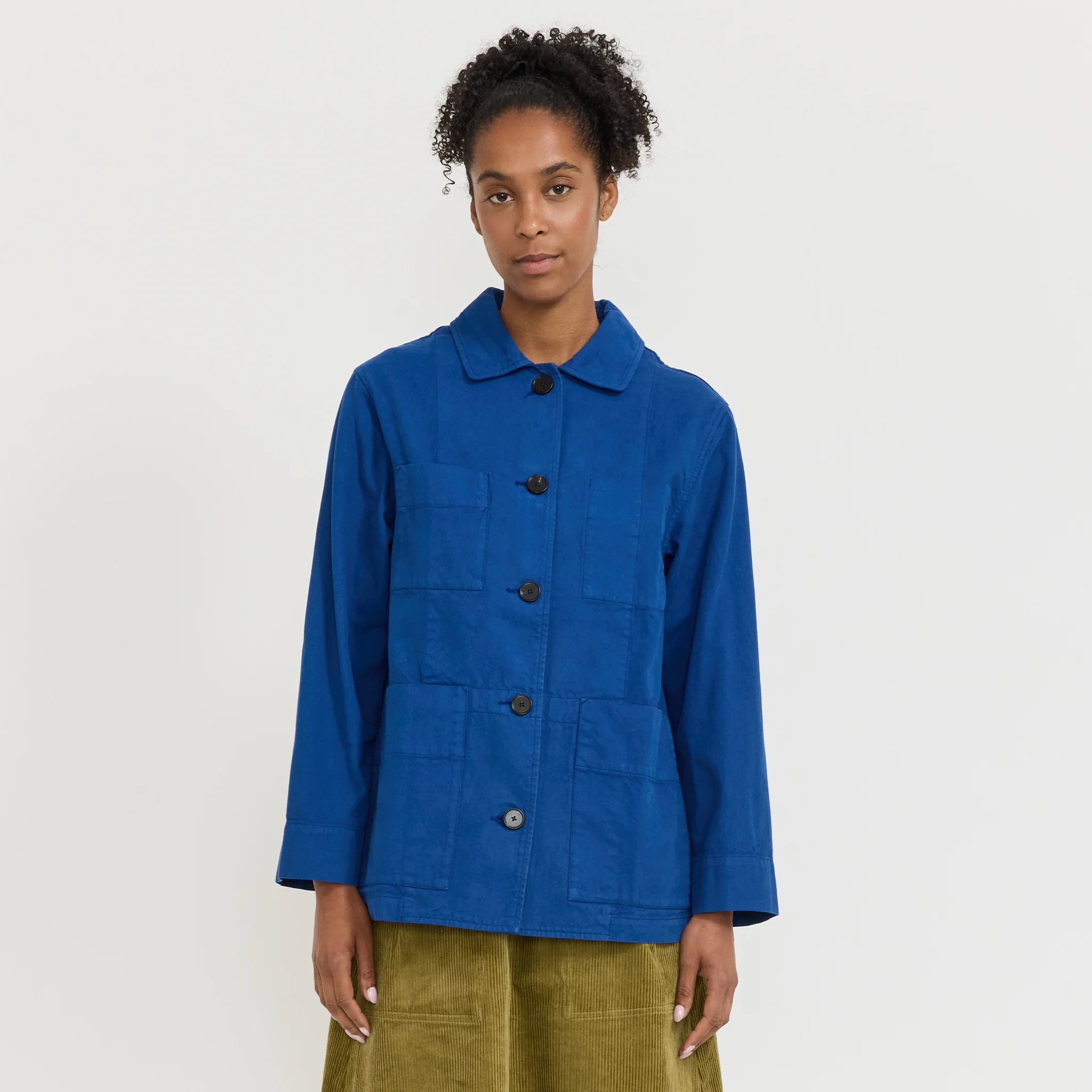 Cotton Canvas Workwear Jacket Cobalt