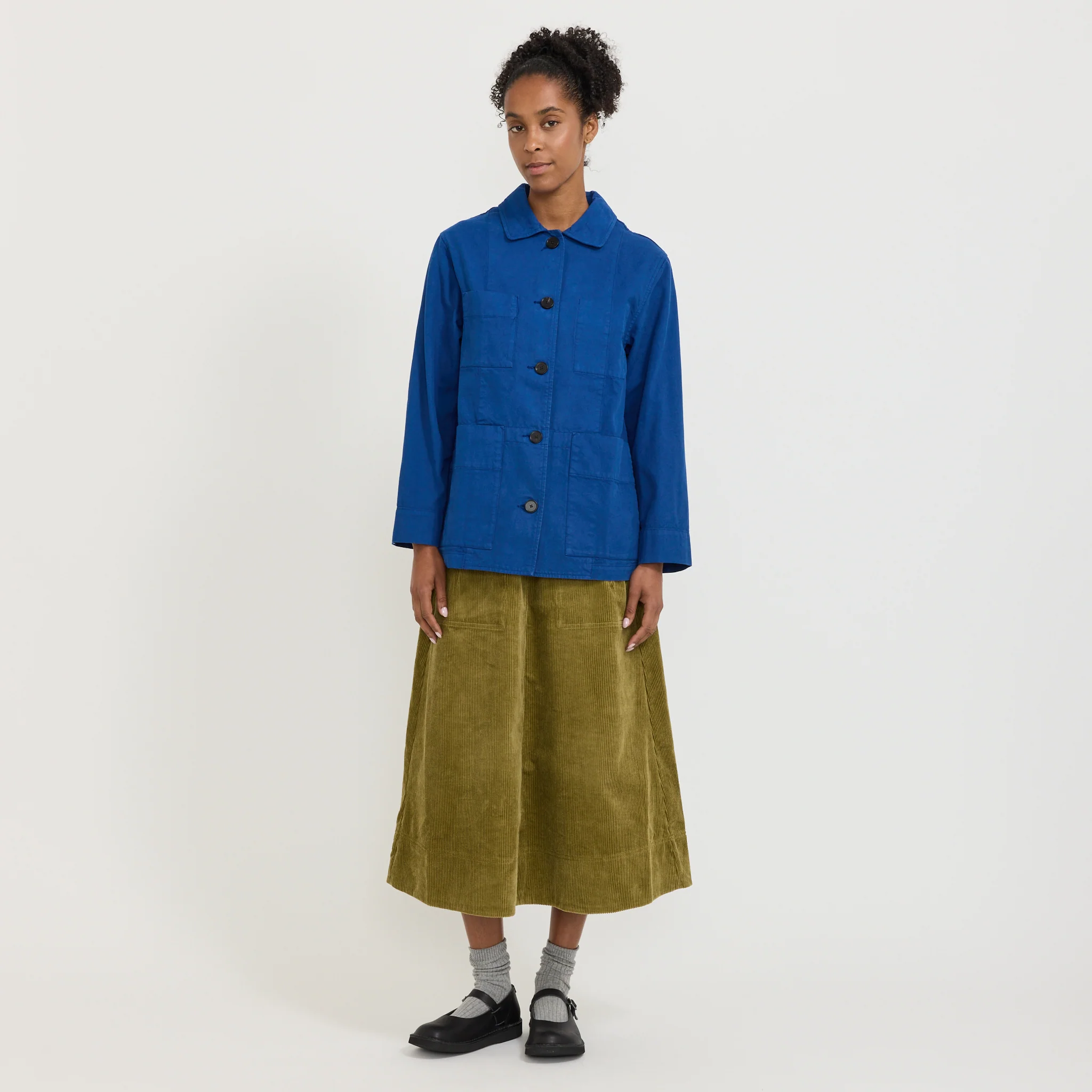 Cotton Canvas Workwear Jacket Cobalt - Image 2