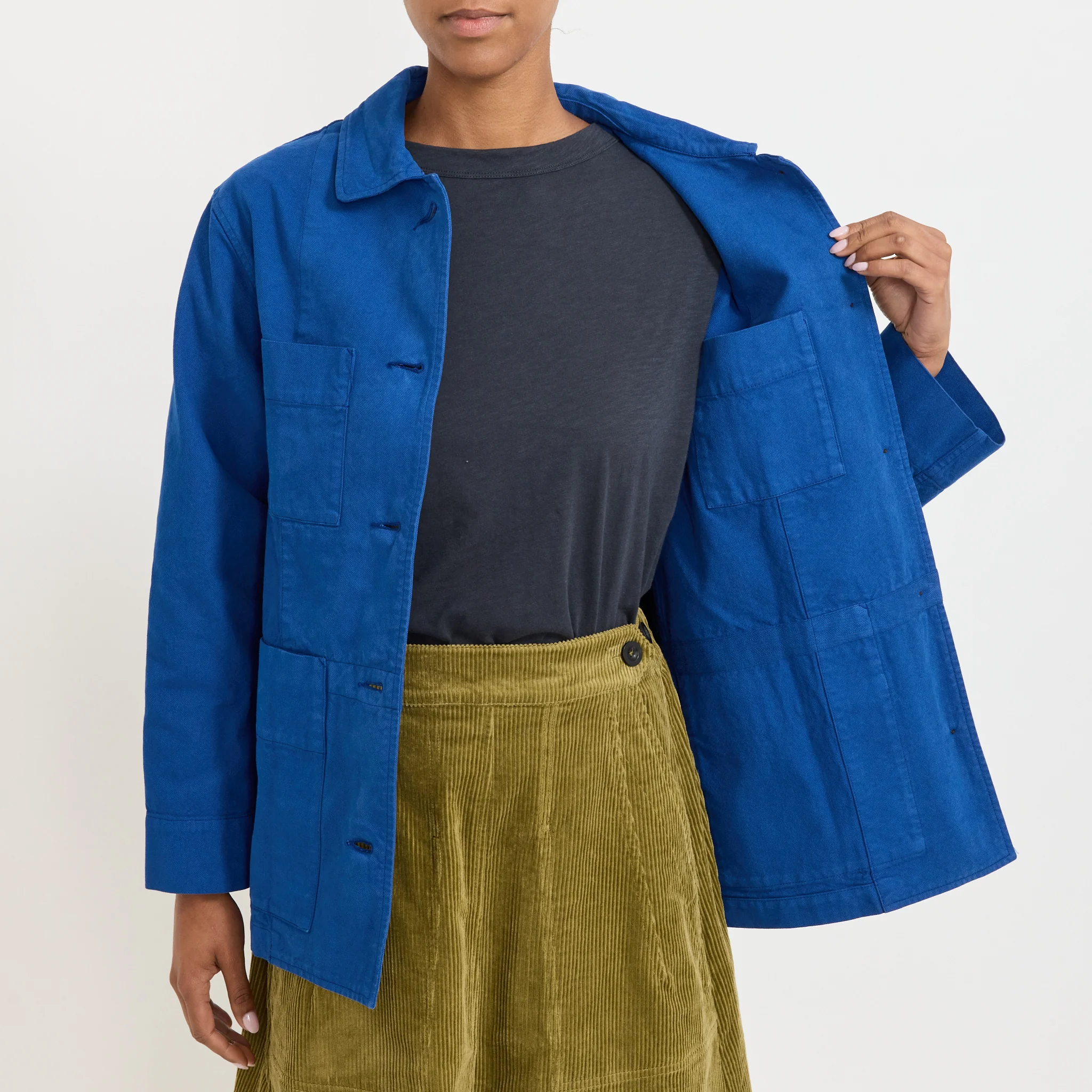Cotton Canvas Workwear Jacket Cobalt - Image 6