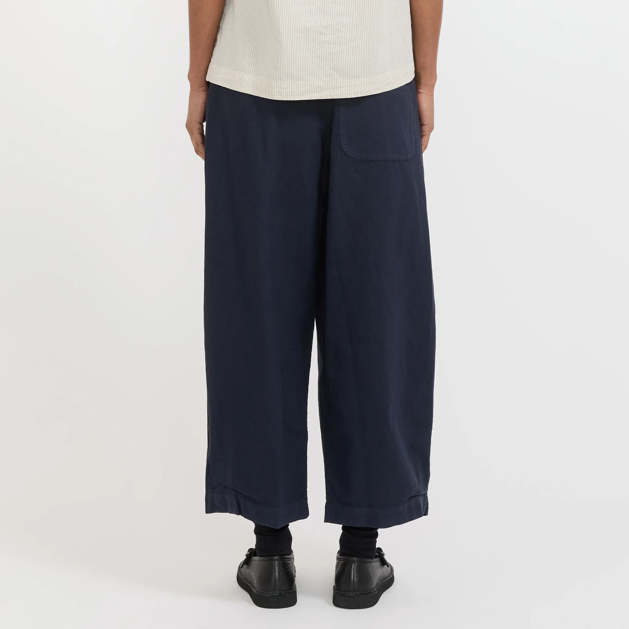 Cotton Linen Canvas Wide Leg Trousers Anthracite - Image 4