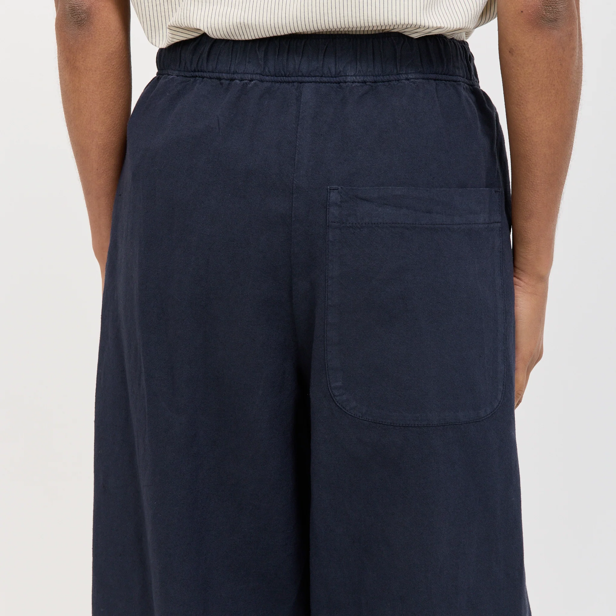 Cotton Linen Canvas Wide Leg Trousers Anthracite - Image 5