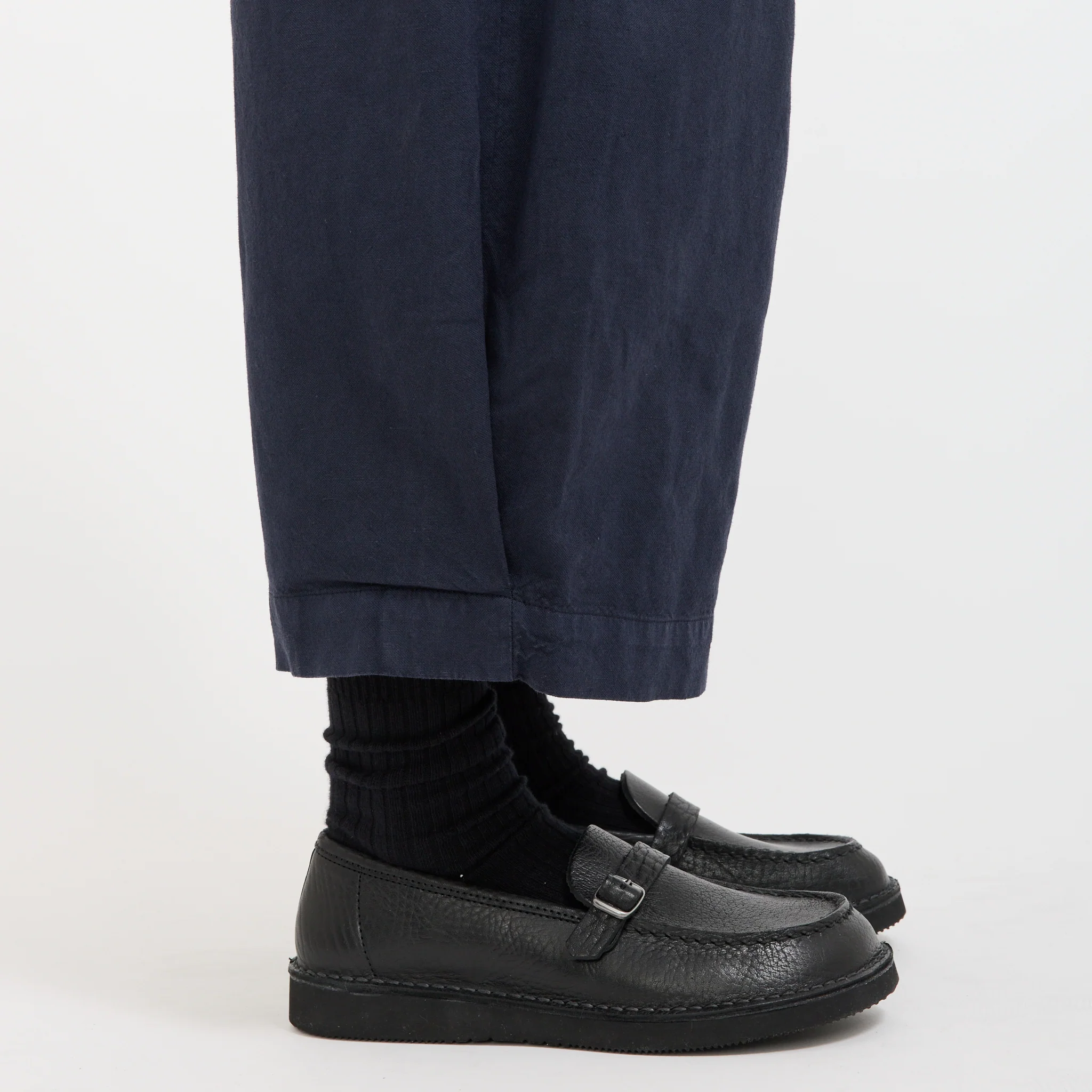 Cotton Linen Canvas Wide Leg Trousers Anthracite - Image 7