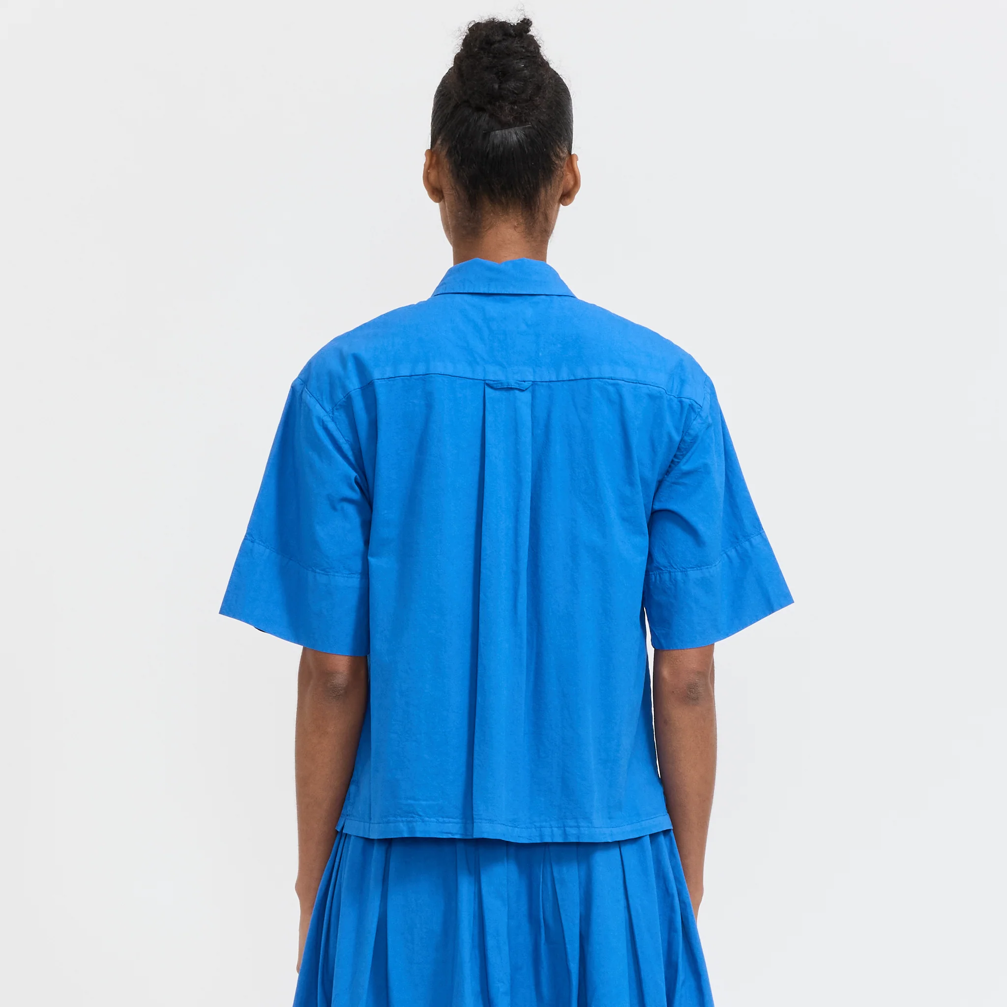 Cotton/Linen Poplin Shirt Enamel Blue - Image 4