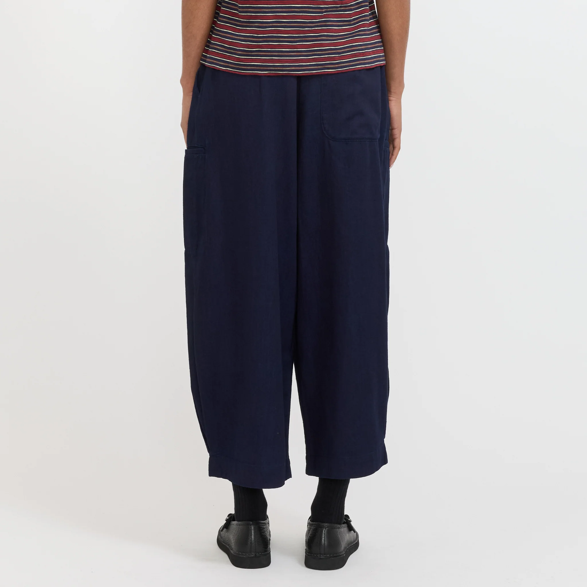 Cotton Twill Wide Leg Trousers Indigo - Image 4