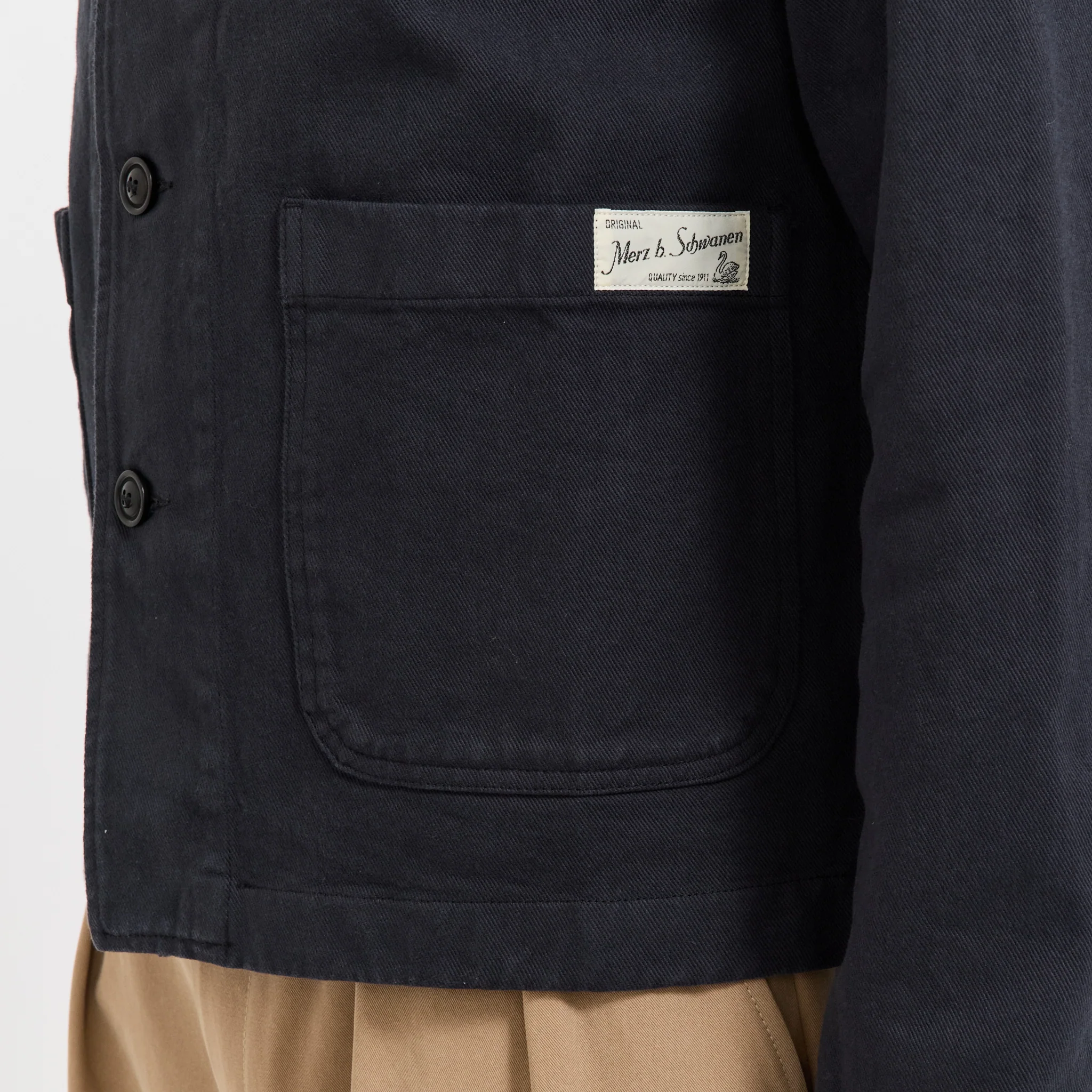Cropped Worker's Cotton Twill Jacket Charcoal - Image 6