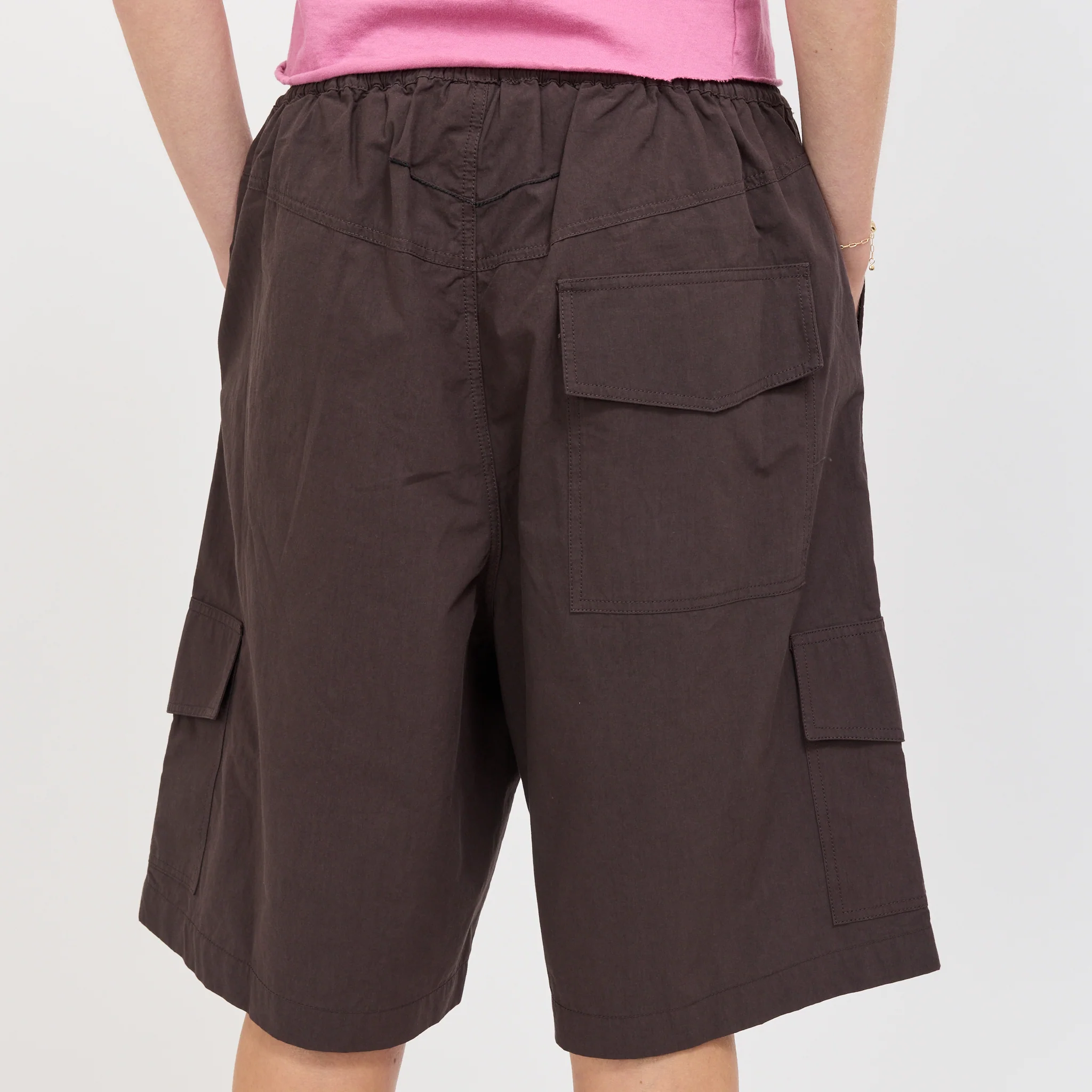 Crushed Cotton Cargo Short Chocolate - Image 7