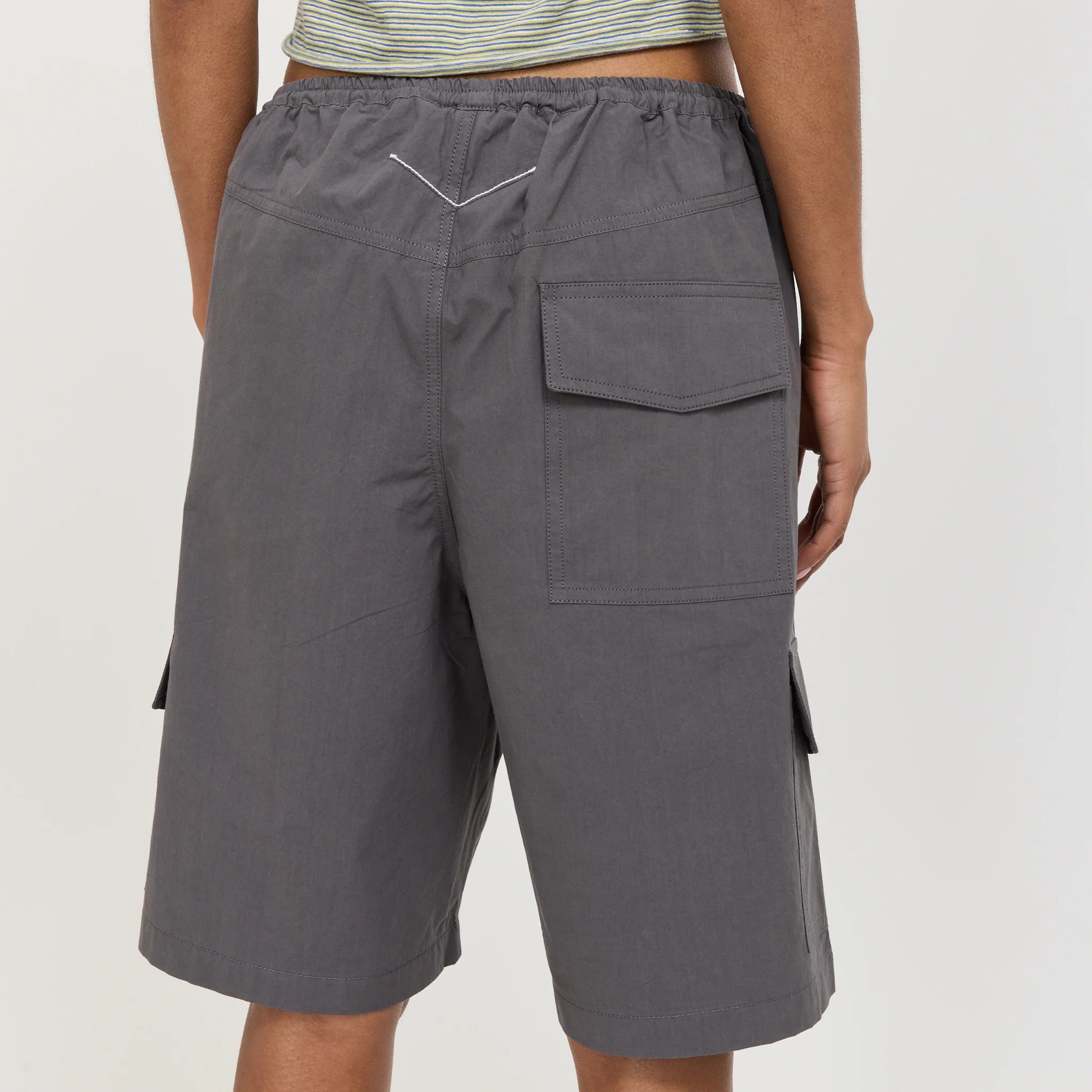 Crushed Cotton Cargo Short Washed Black - Image 5