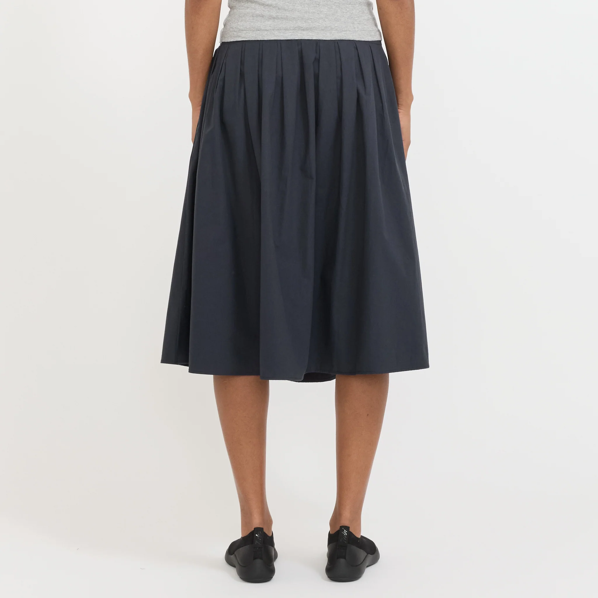 Crushed Cotton Gathered Skirt Ink - Image 4