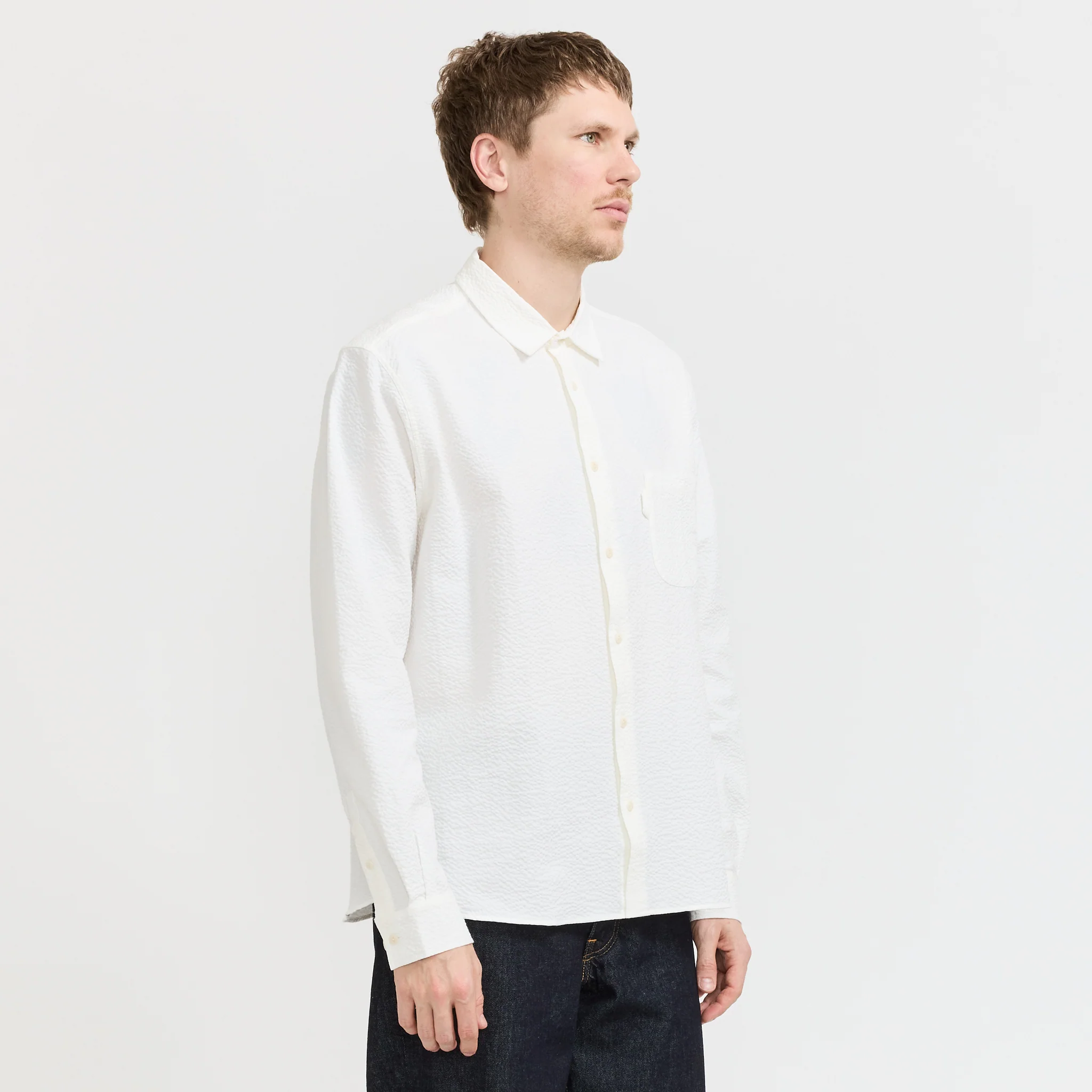 Curtis Shirt White Seersucker - Image 3