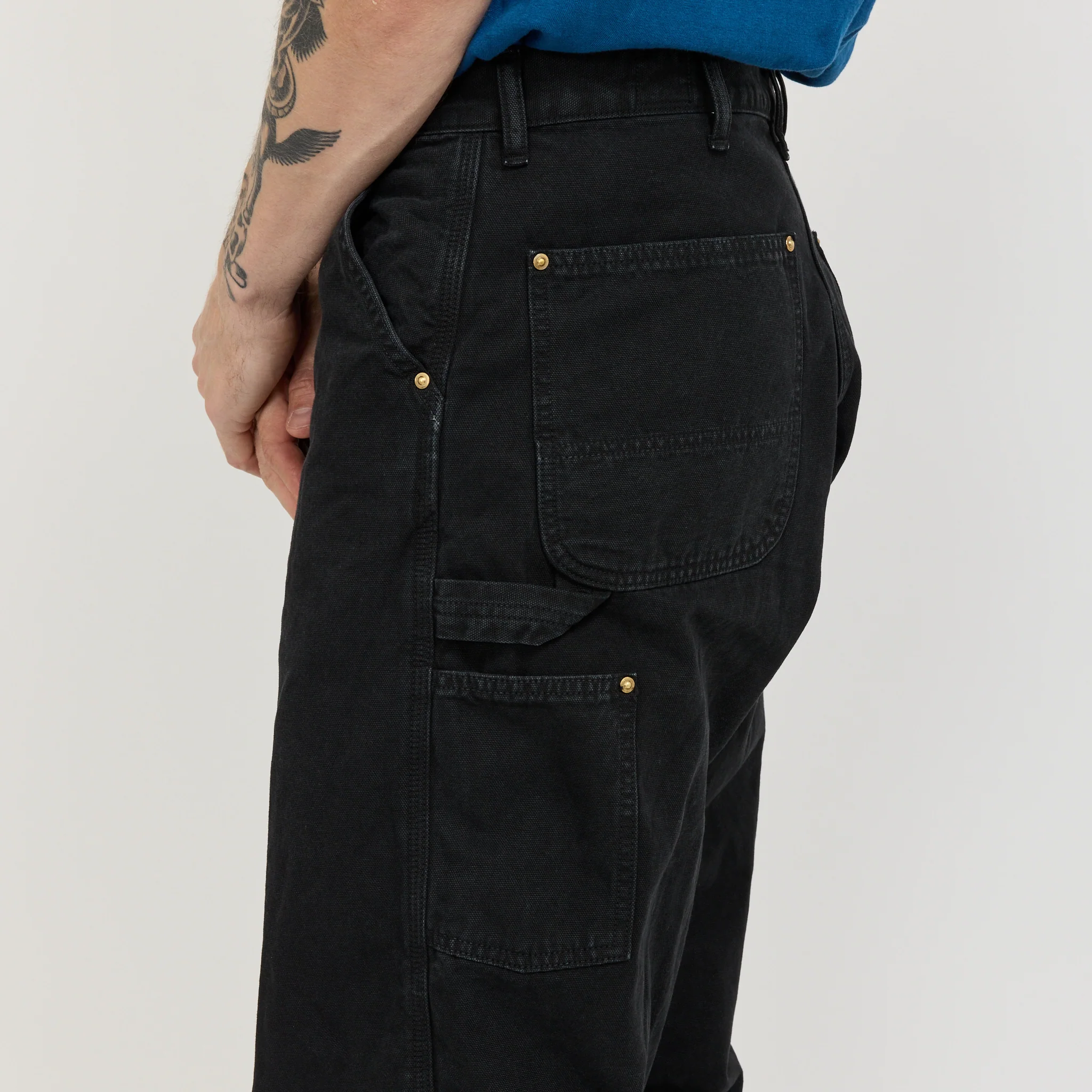 Dad's Fit Oxford Painter Pants Black - Image 8