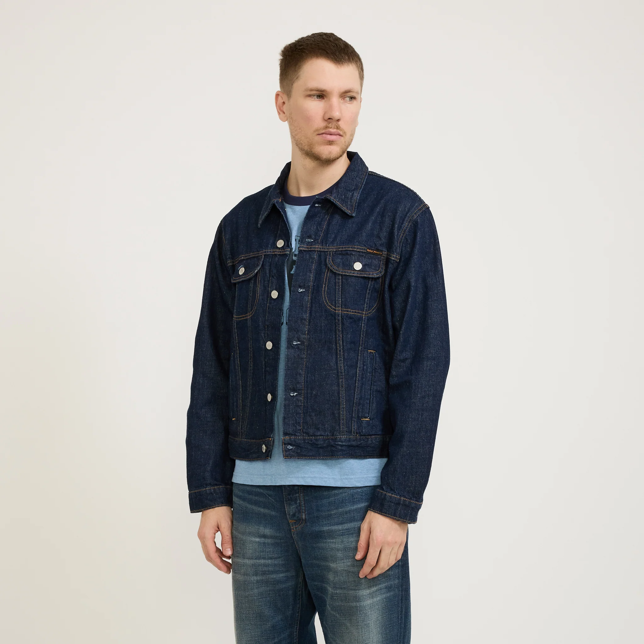 Danny 40s Redcast Denim Jacket Dark Blue - Image 7