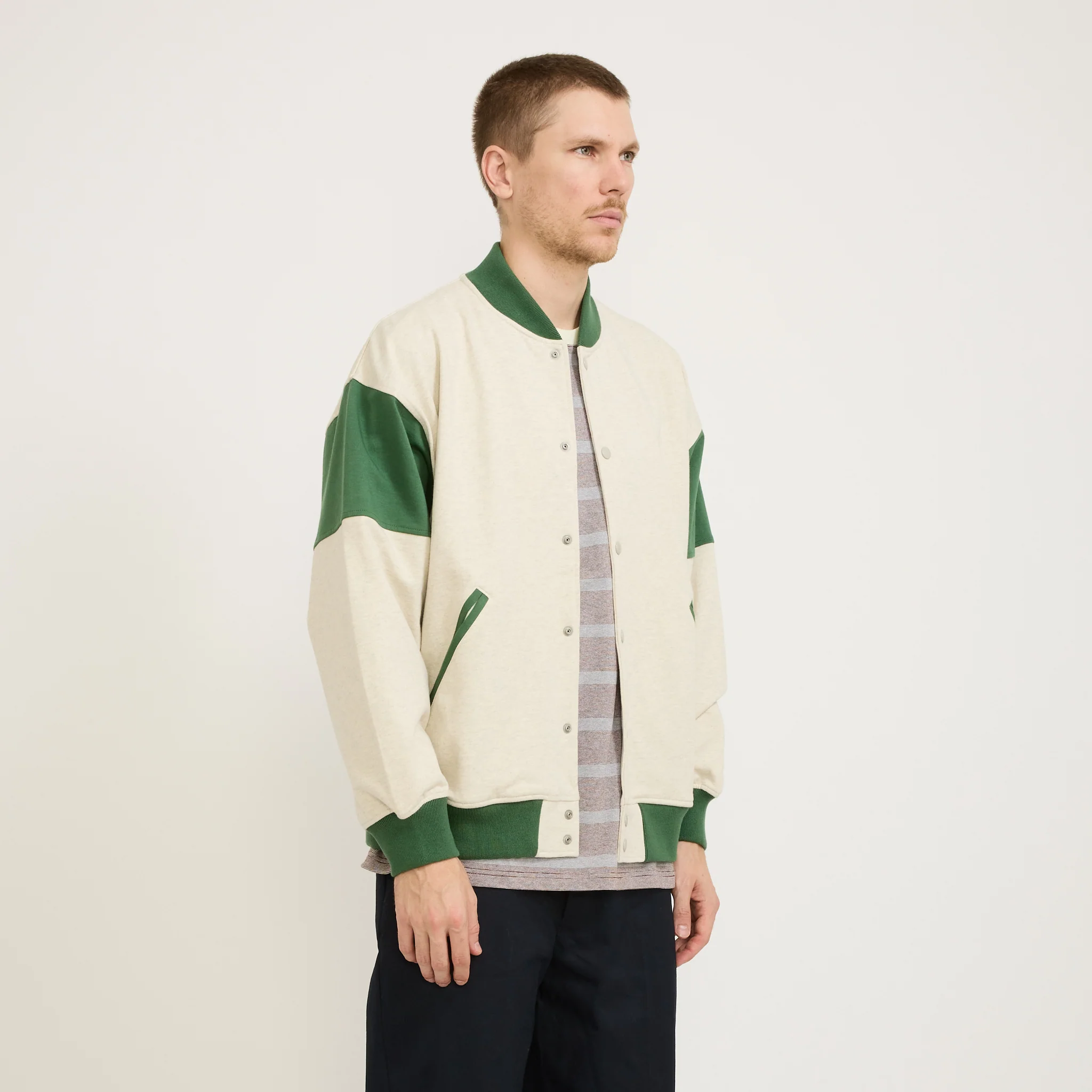 Dean Snap Cardigan Oatmeal - Image 4