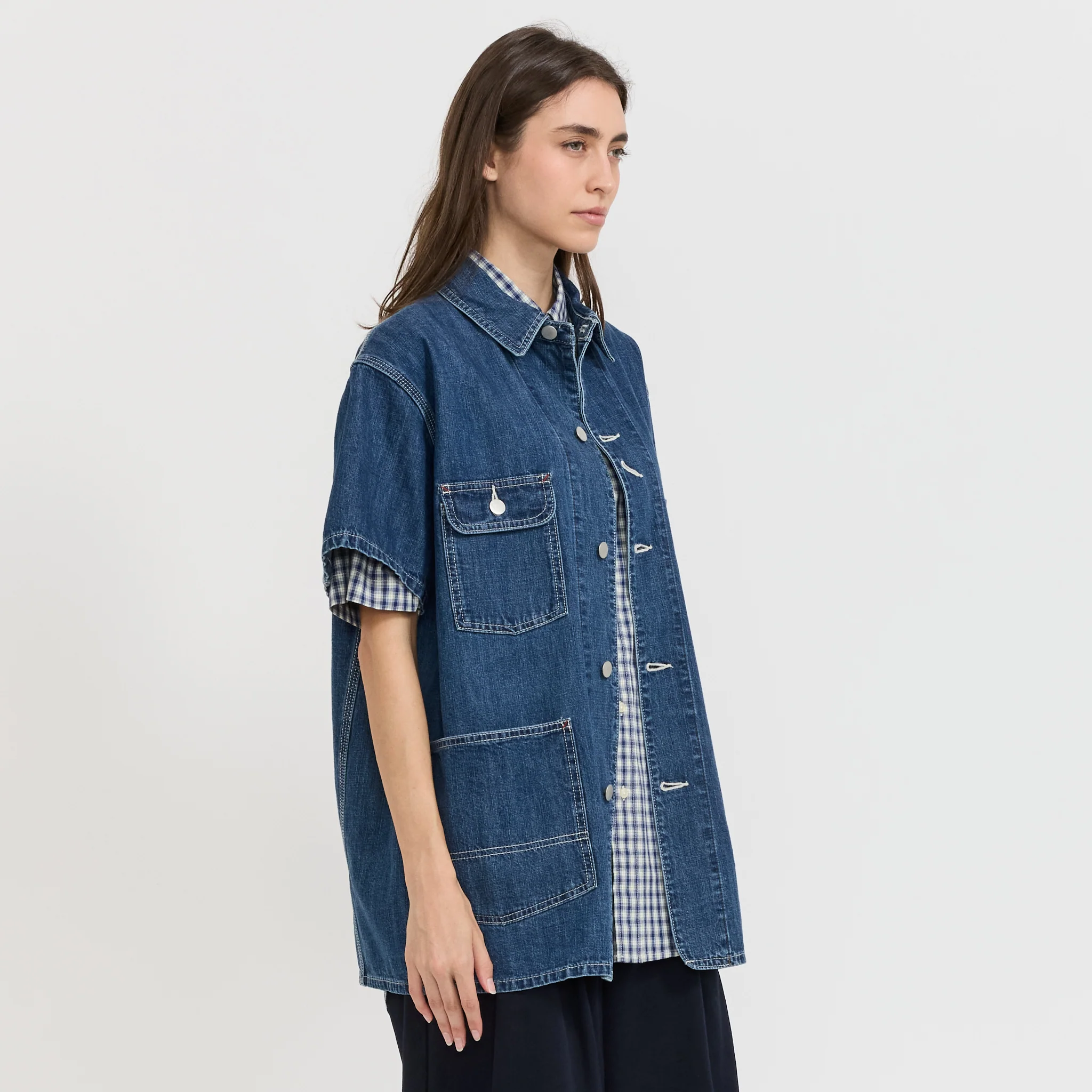 Denim Coverall Short Sleeve Blue - Image 3