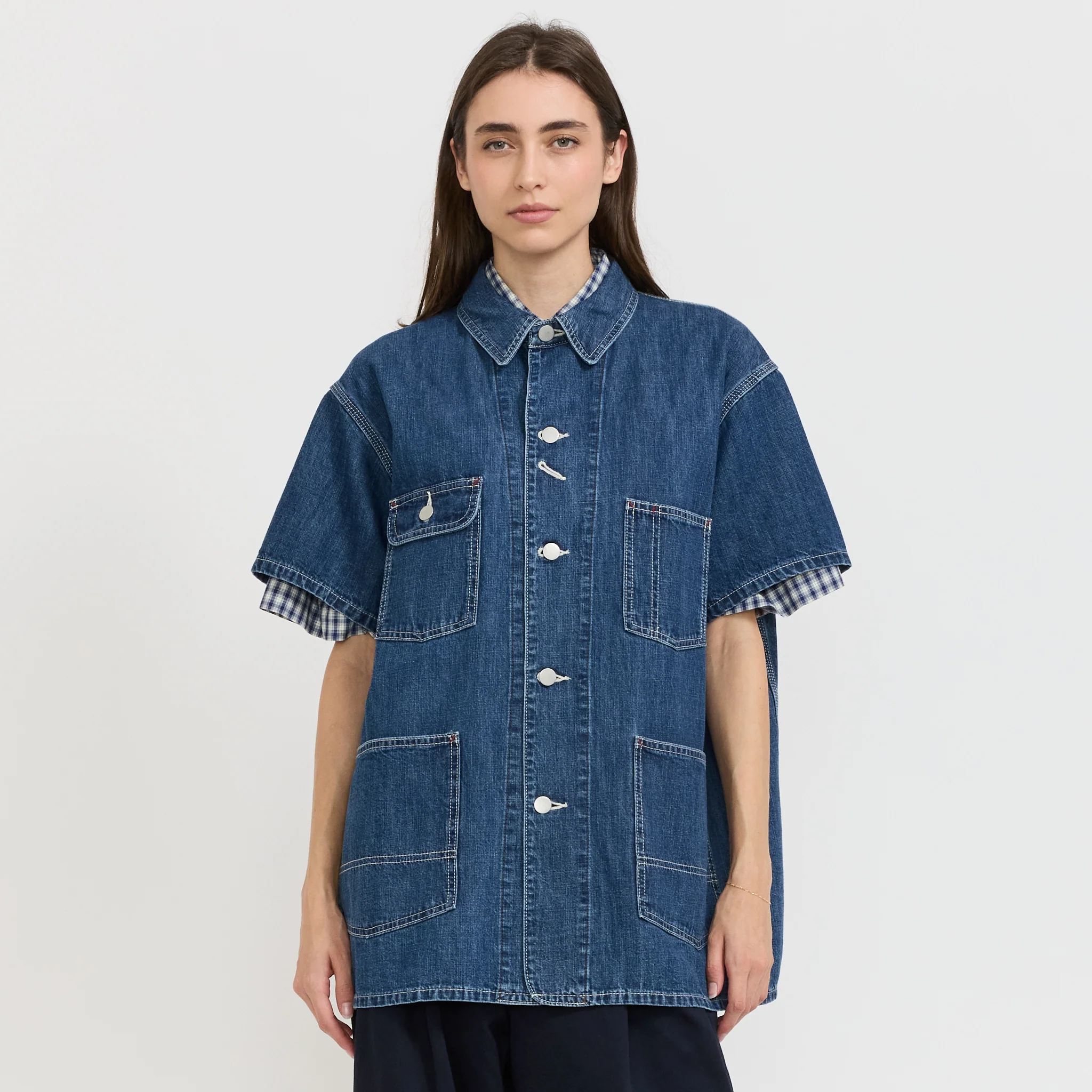Denim Coverall Short Sleeve Blue - Image 5