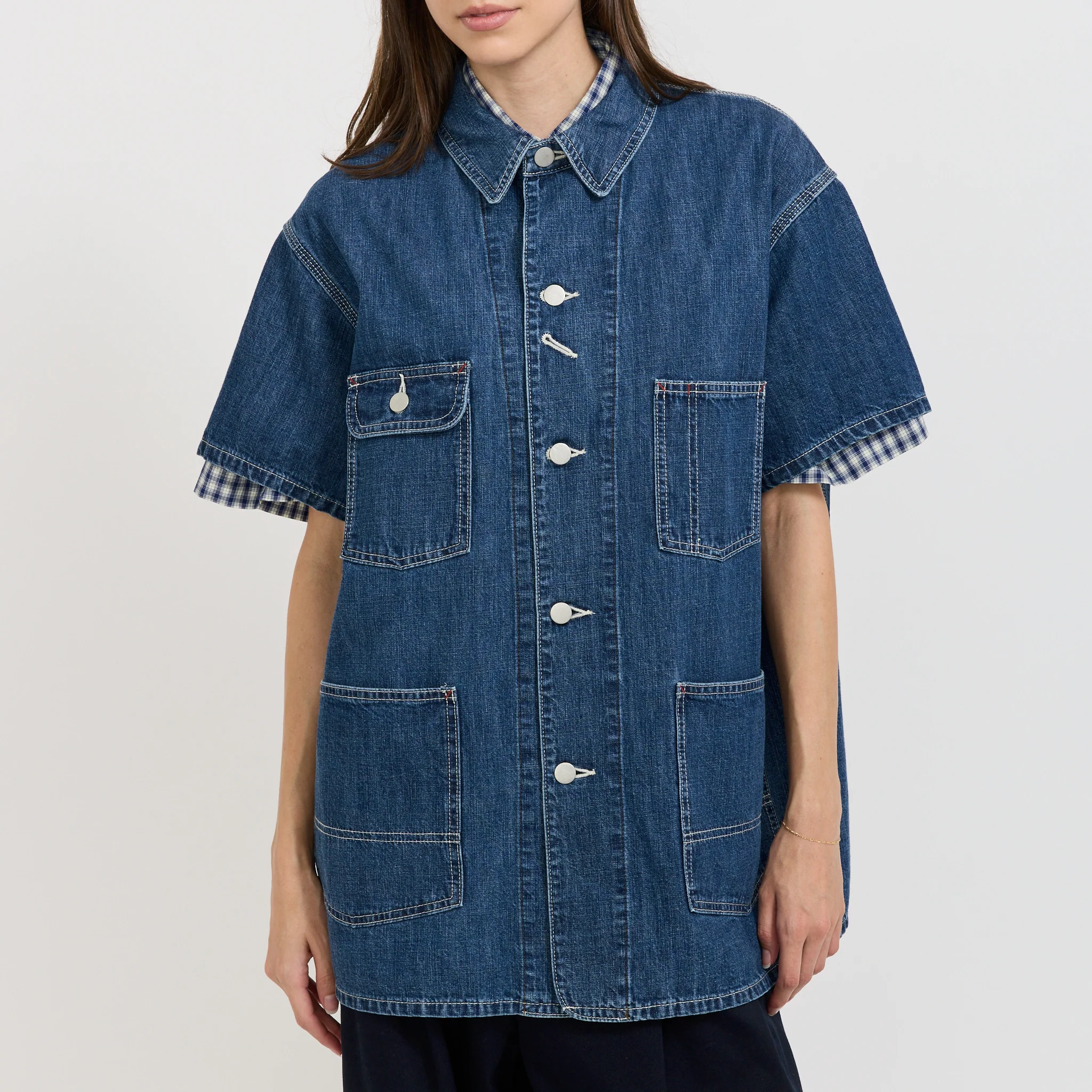 Denim Coverall Short Sleeve Blue - Image 6