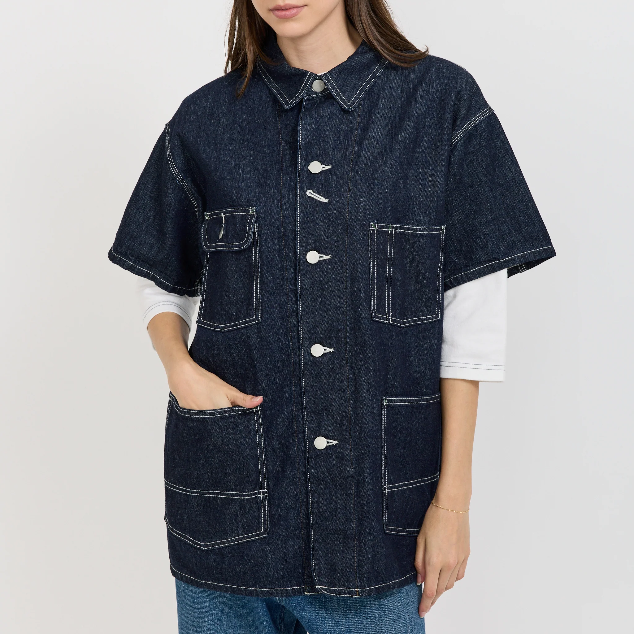 Denim Coverall Short Sleeve Indigo - Image 5