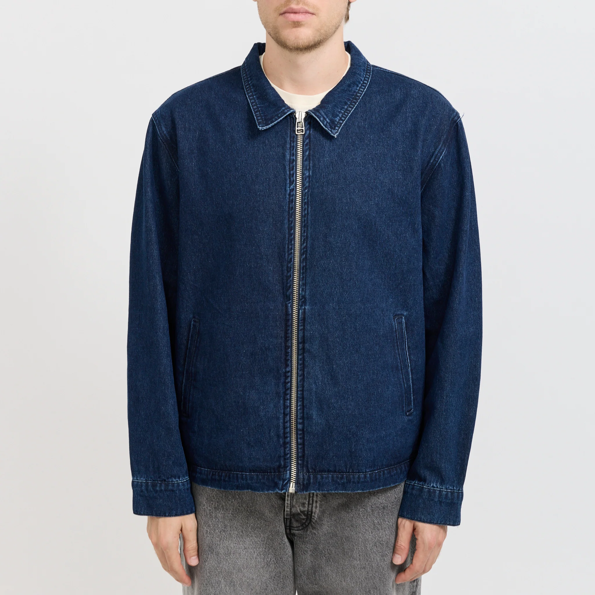 Denim Full Zip Jacket Rinsed Denim - Image 5