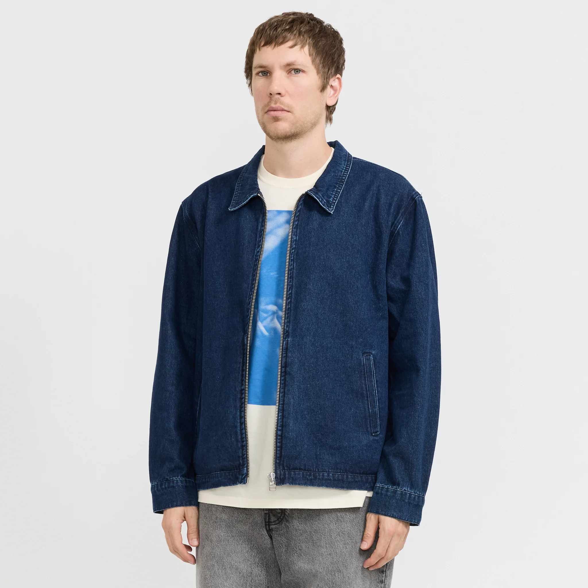 Denim Full Zip Jacket Rinsed Denim - Image 6