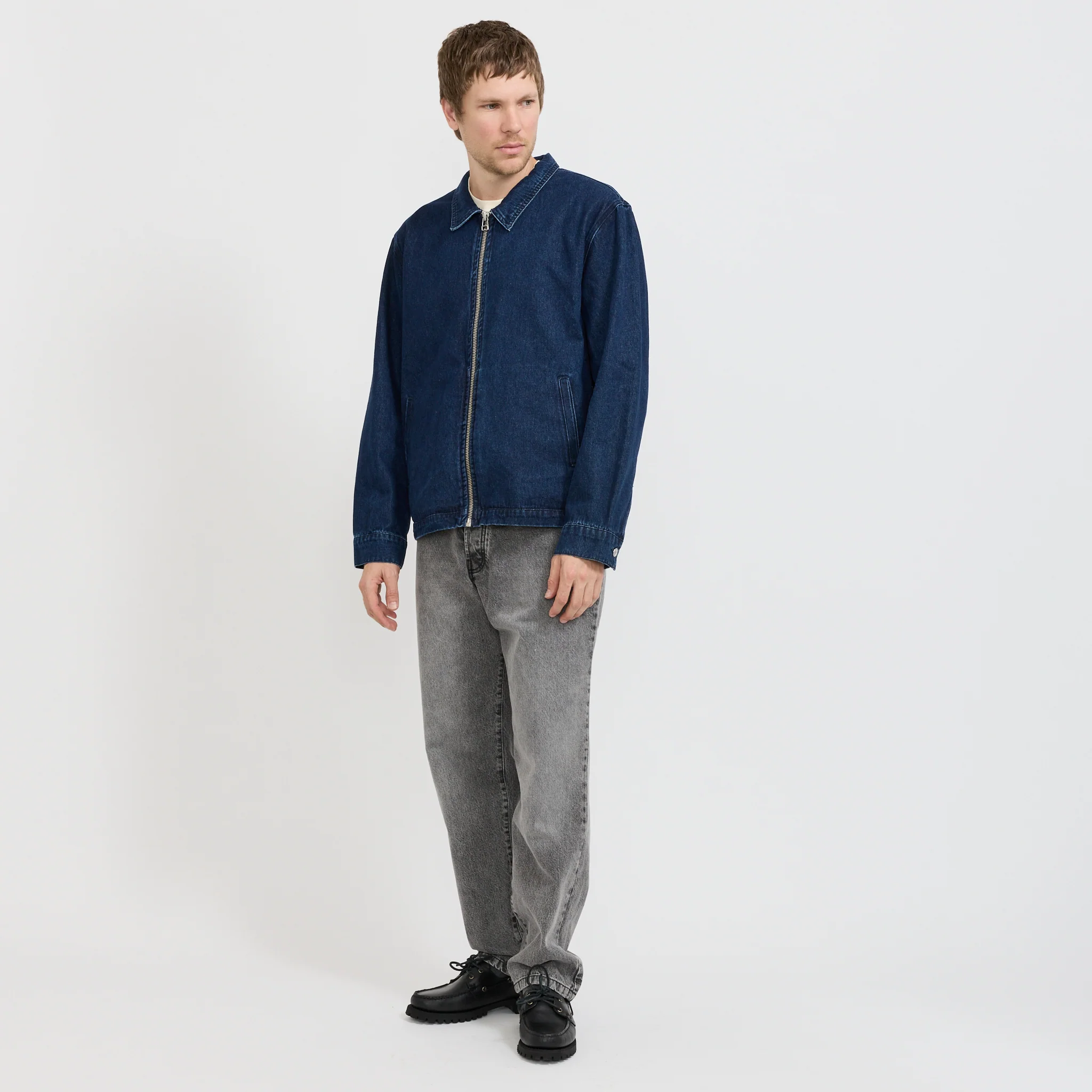 Denim Full Zip Jacket Rinsed Denim - Image 9