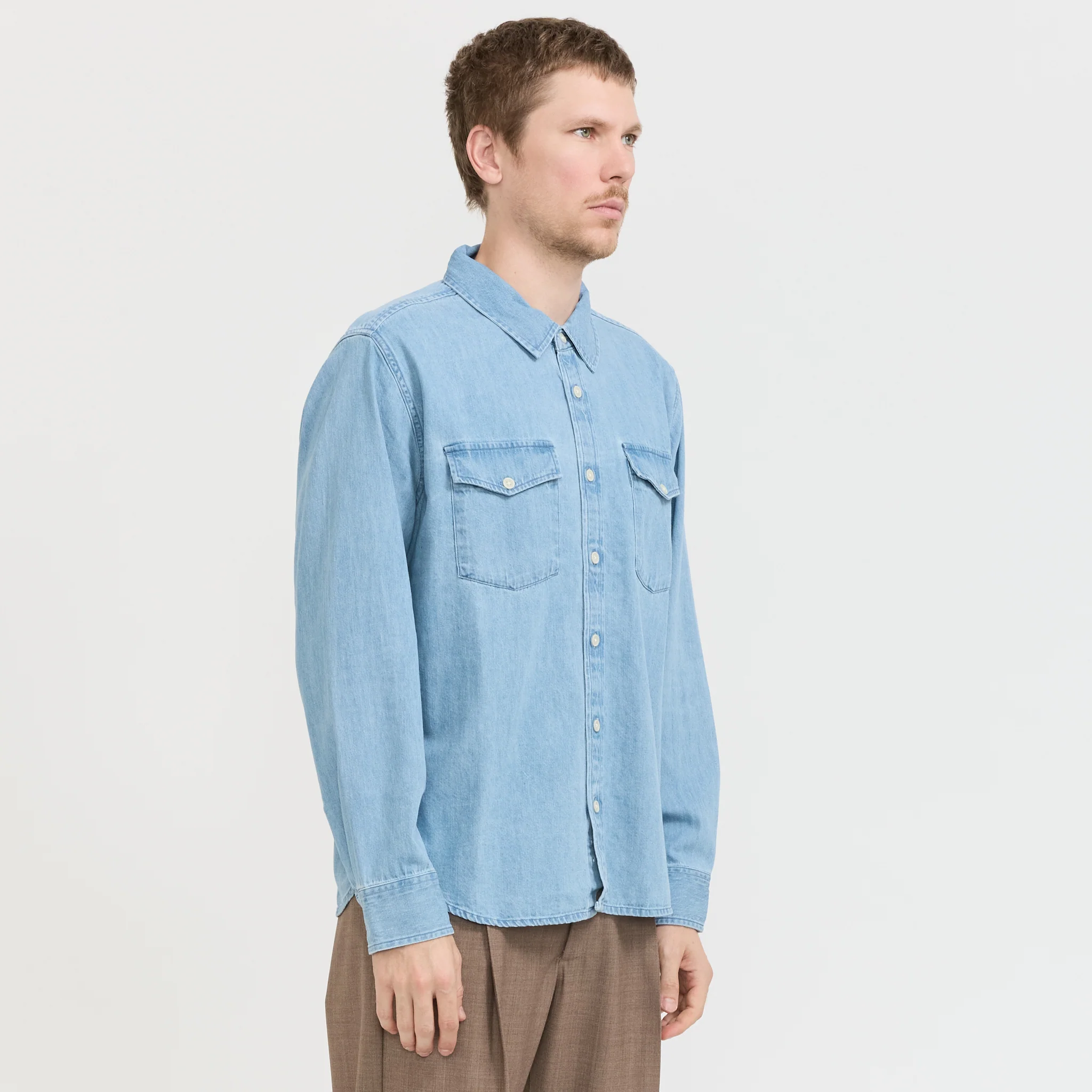 Denim Shirt LS Indigo - Image 3