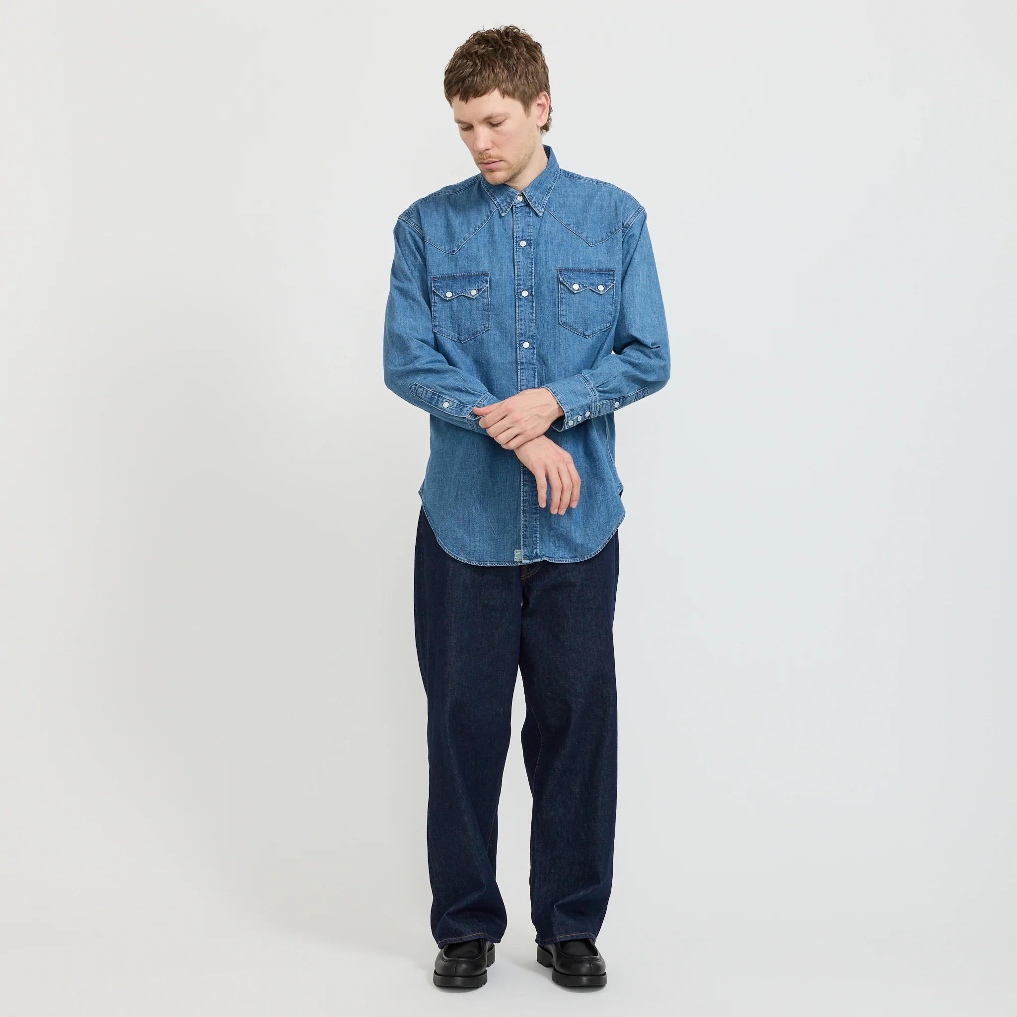 Denim Western Shirt Denim Used - Image 2