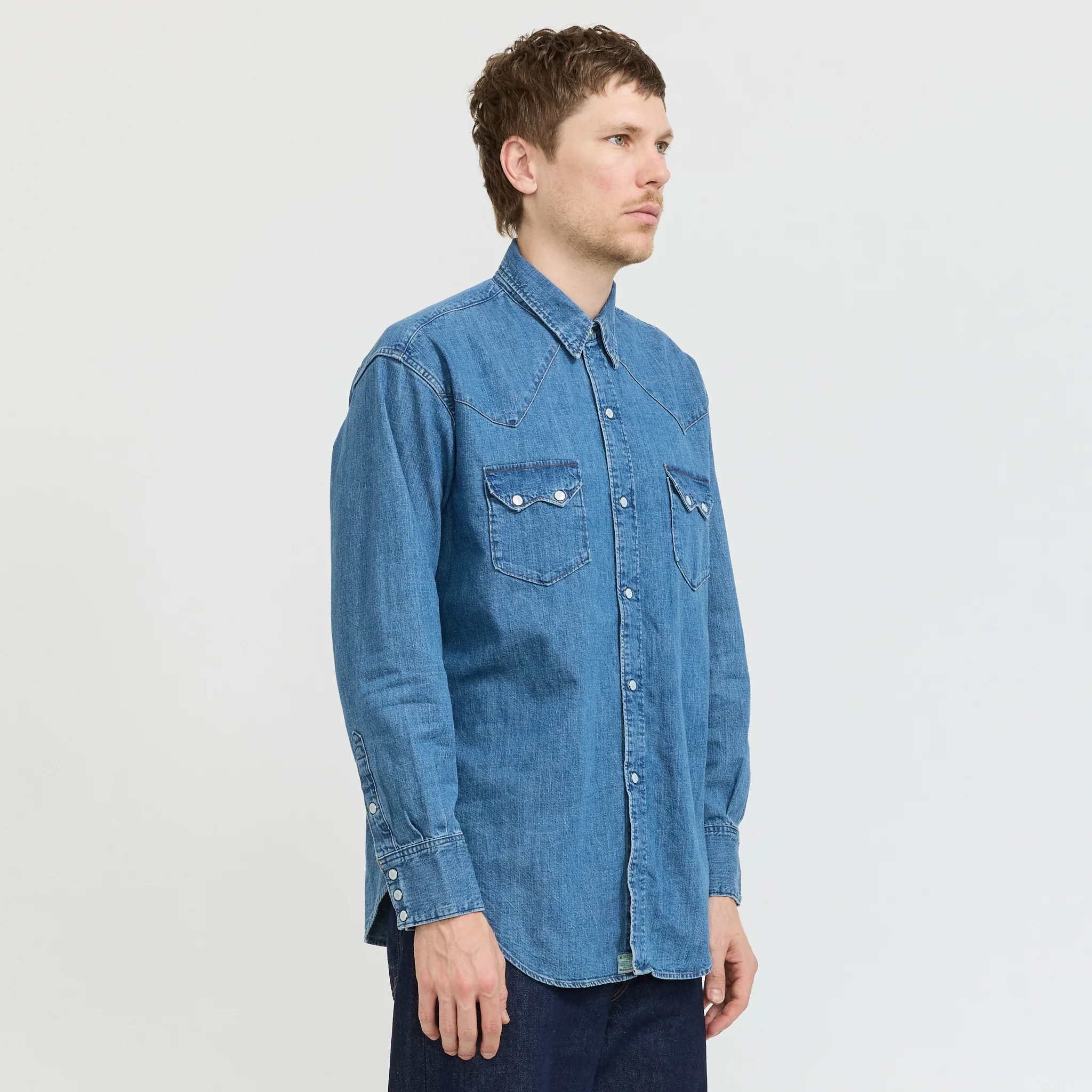 Denim Western Shirt Denim Used - Image 3