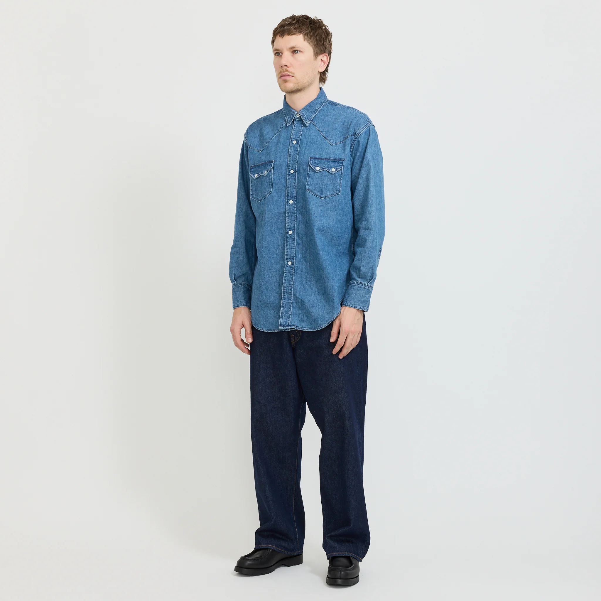 Denim Western Shirt Denim Used - Image 8