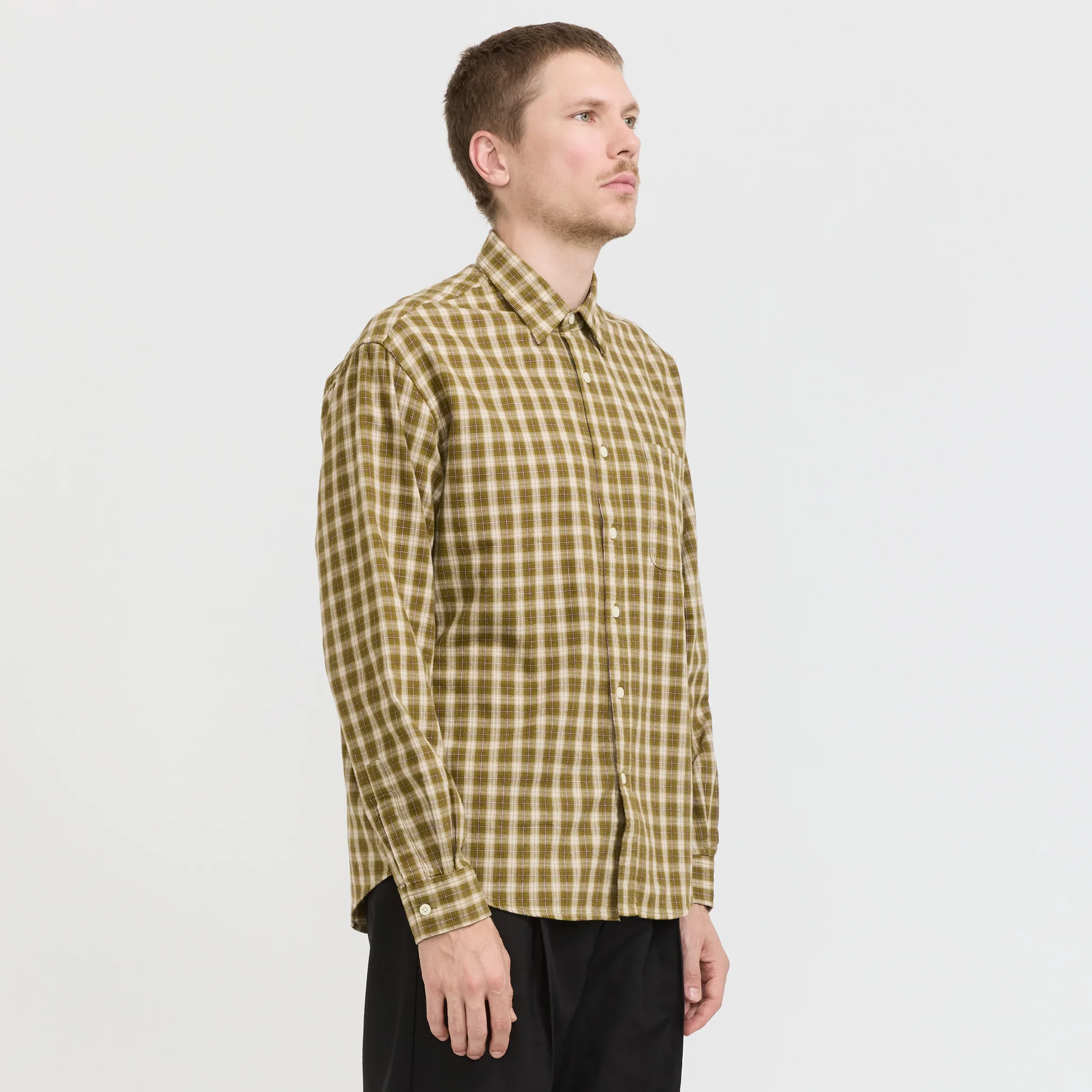 Deon Flannel Shirt Moss Check - Image 3