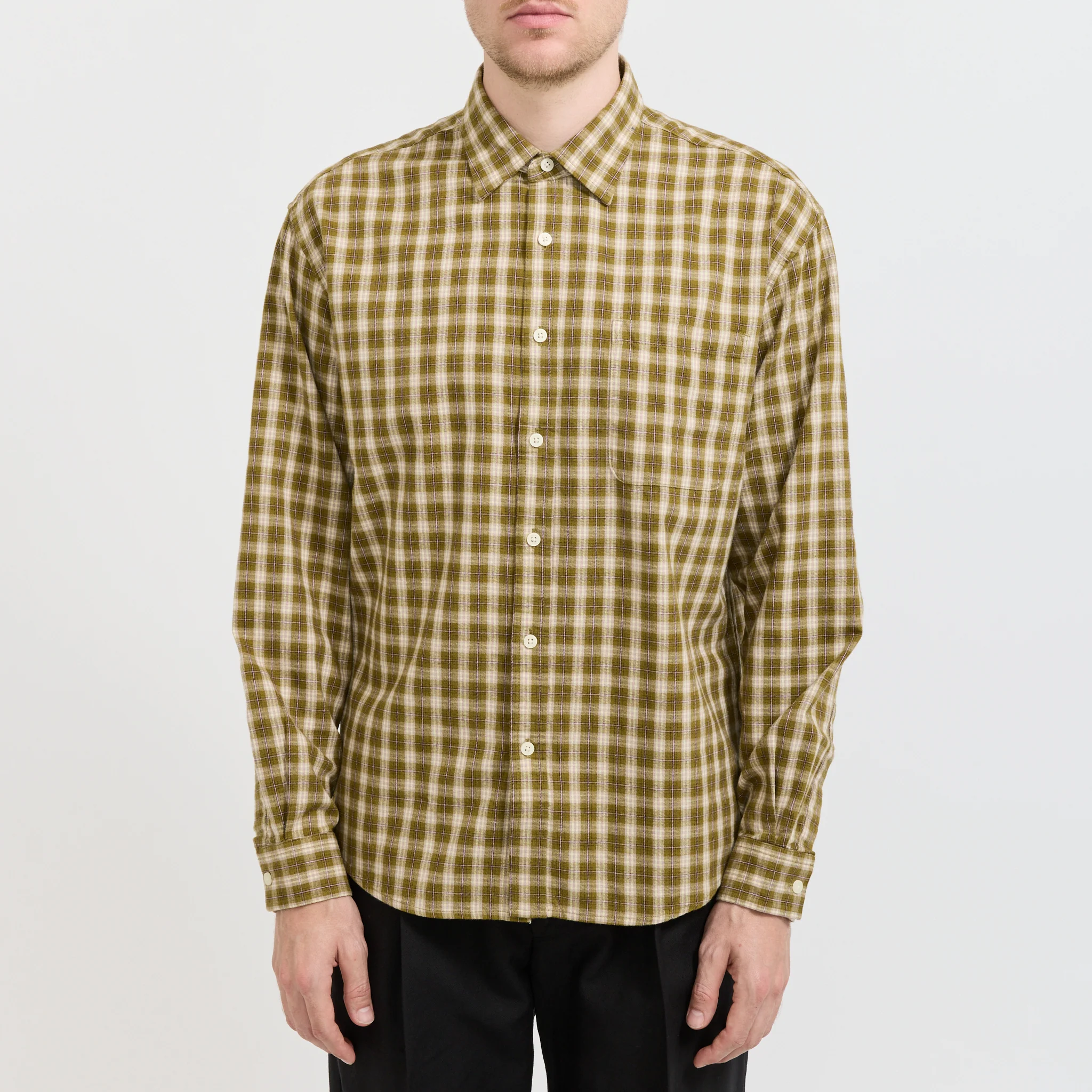 Deon Flannel Shirt Moss Check - Image 5