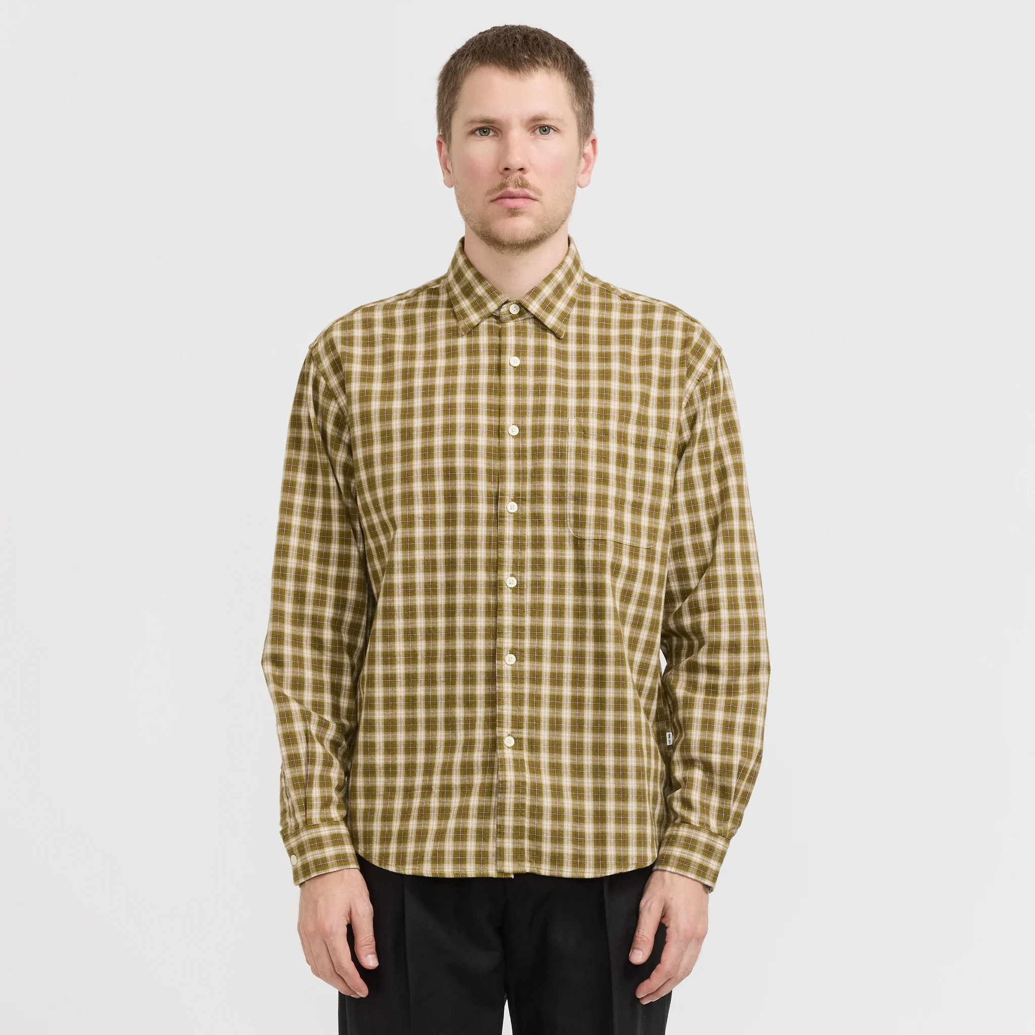 Deon Flannel Shirt Moss Check - Image 7