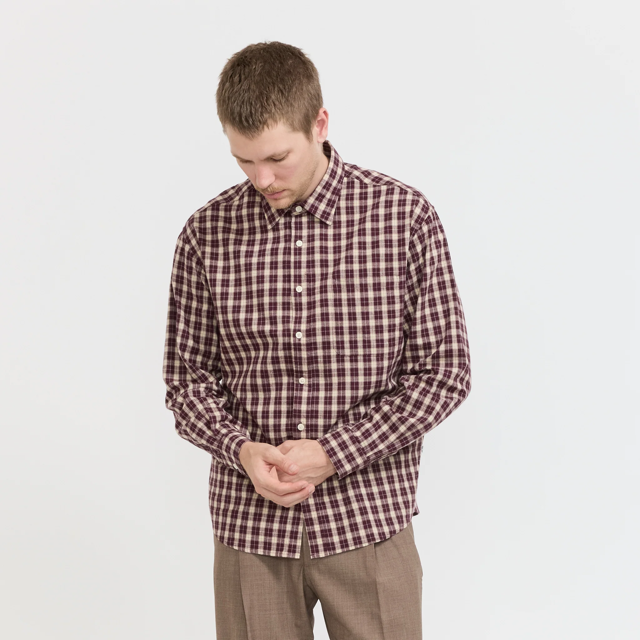 Deon Flannel Shirt Wine Check