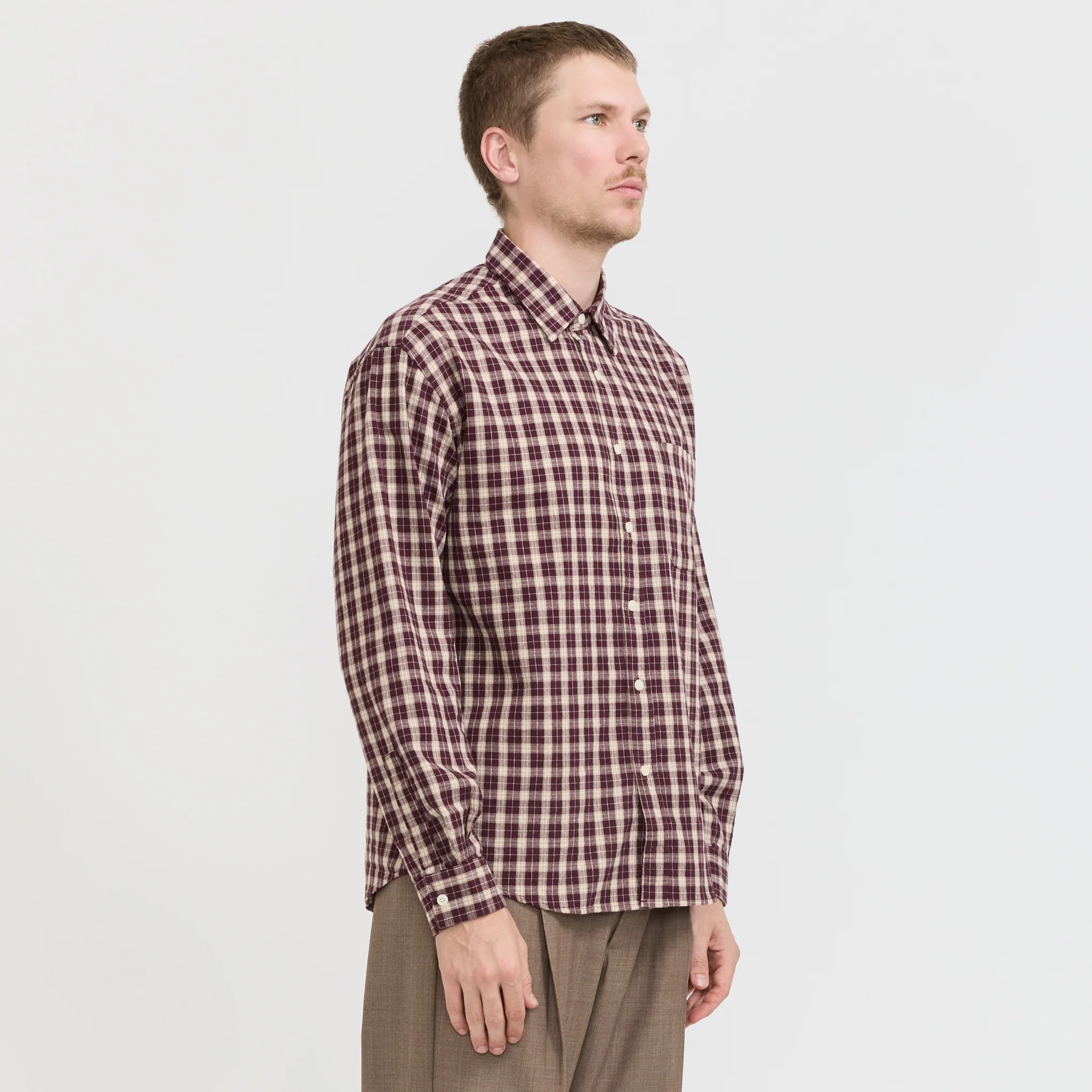 Deon Flannel Shirt Wine Check - Image 3
