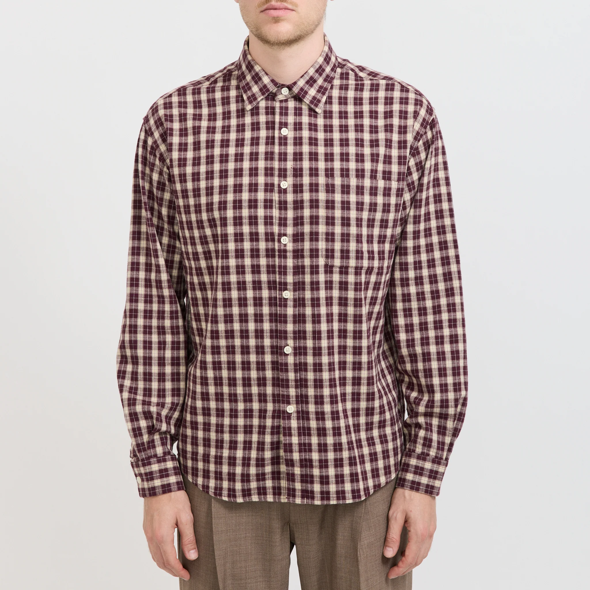 Deon Flannel Shirt Wine Check - Image 5