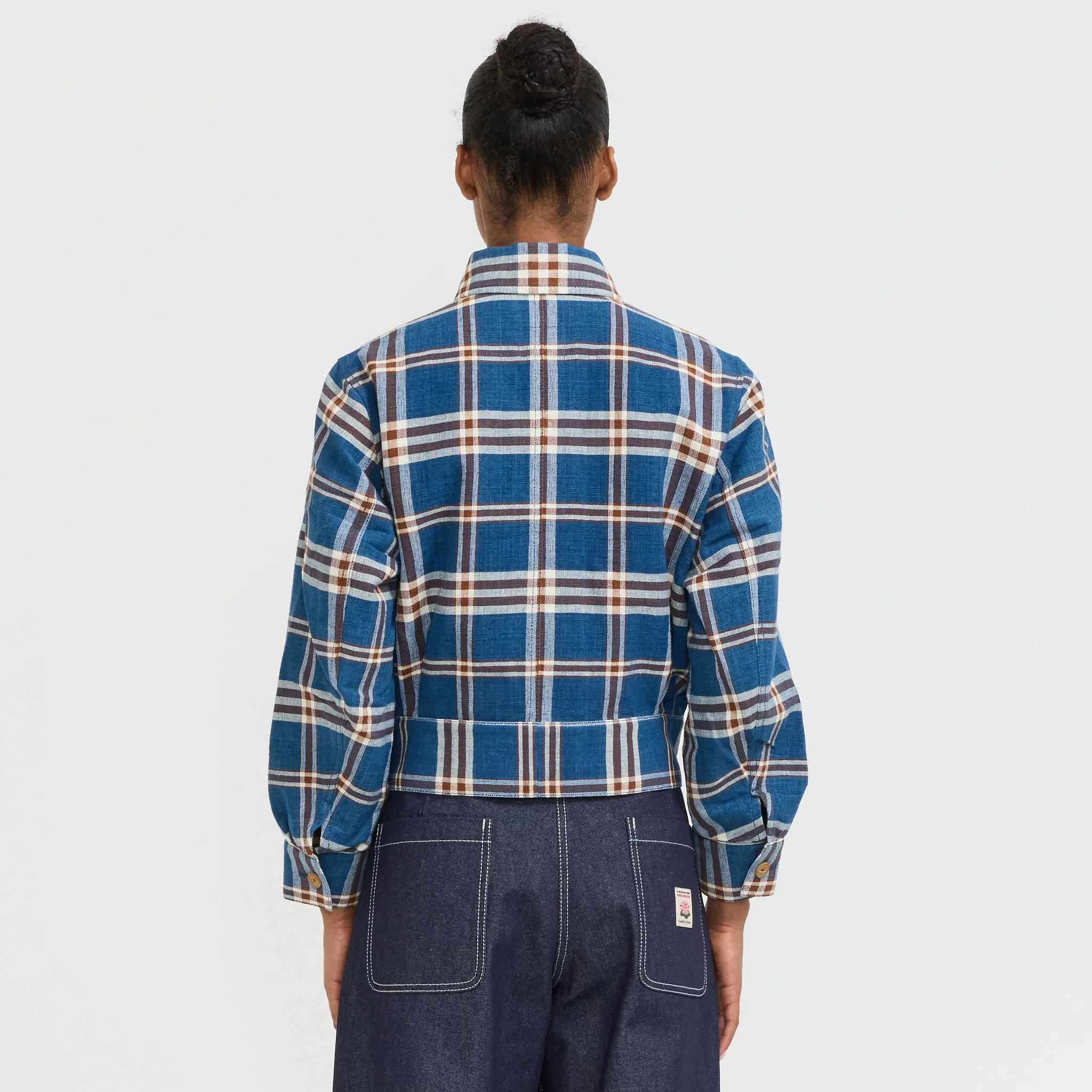 Despatch Jacket Indigo Check - Image 4