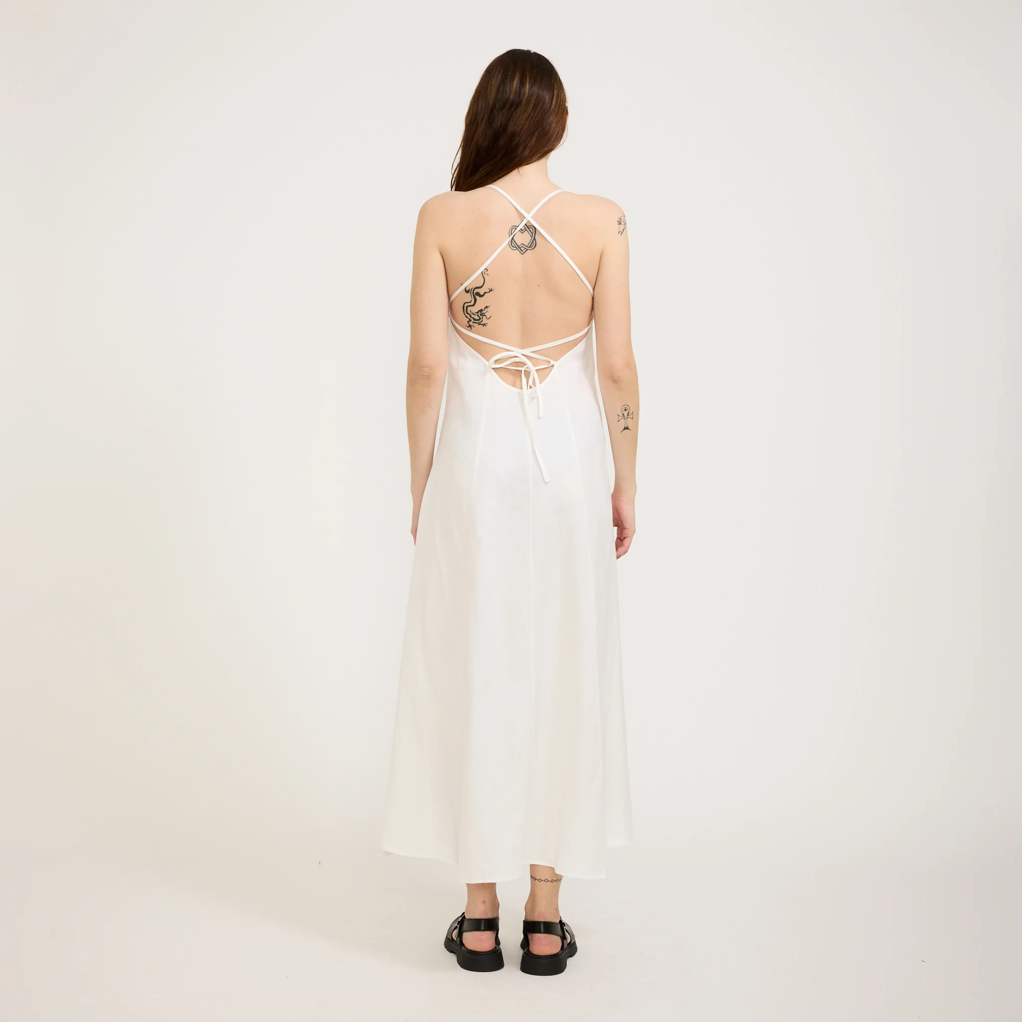 Dinali Dress Linen White - Image 3