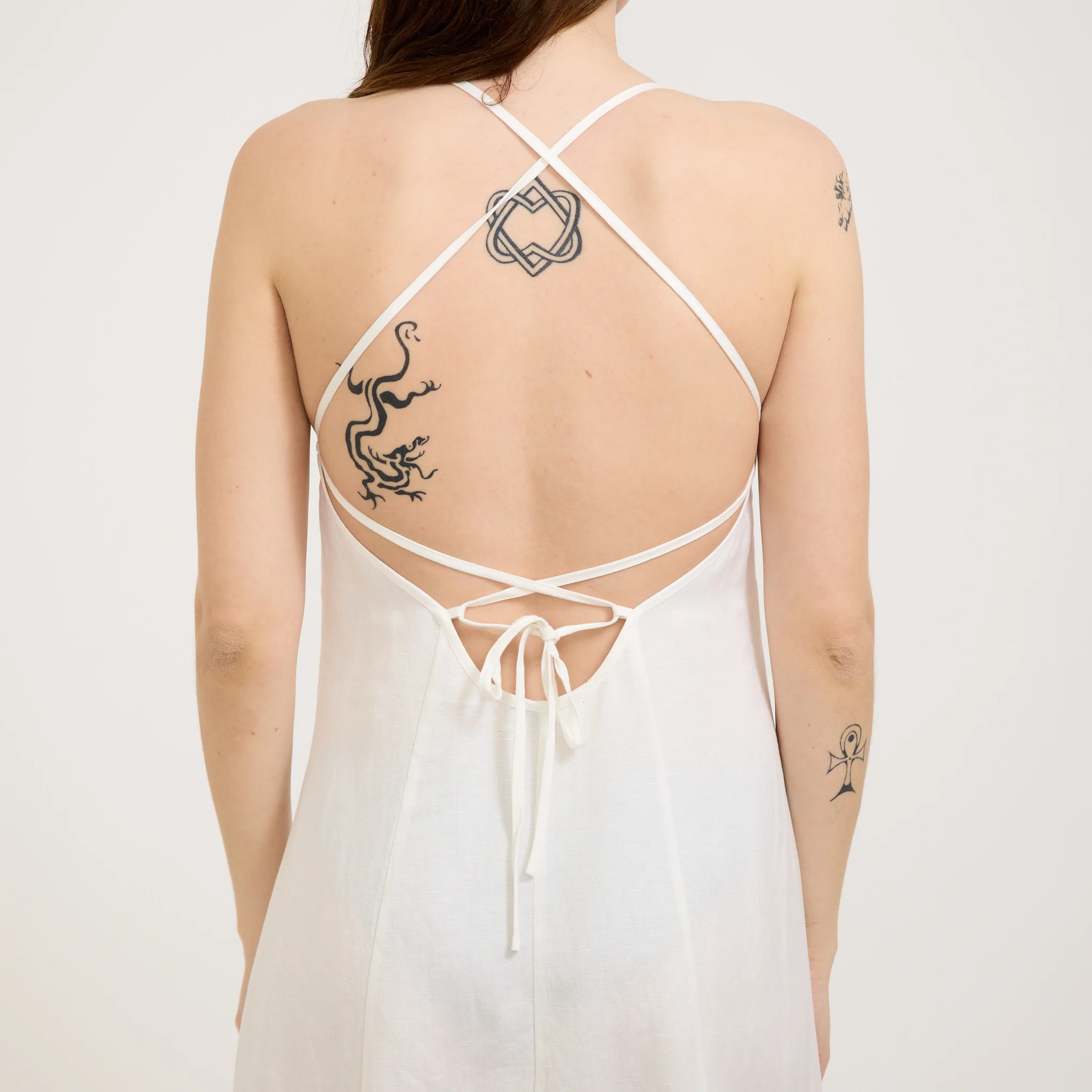 Dinali Dress Linen White - Image 4
