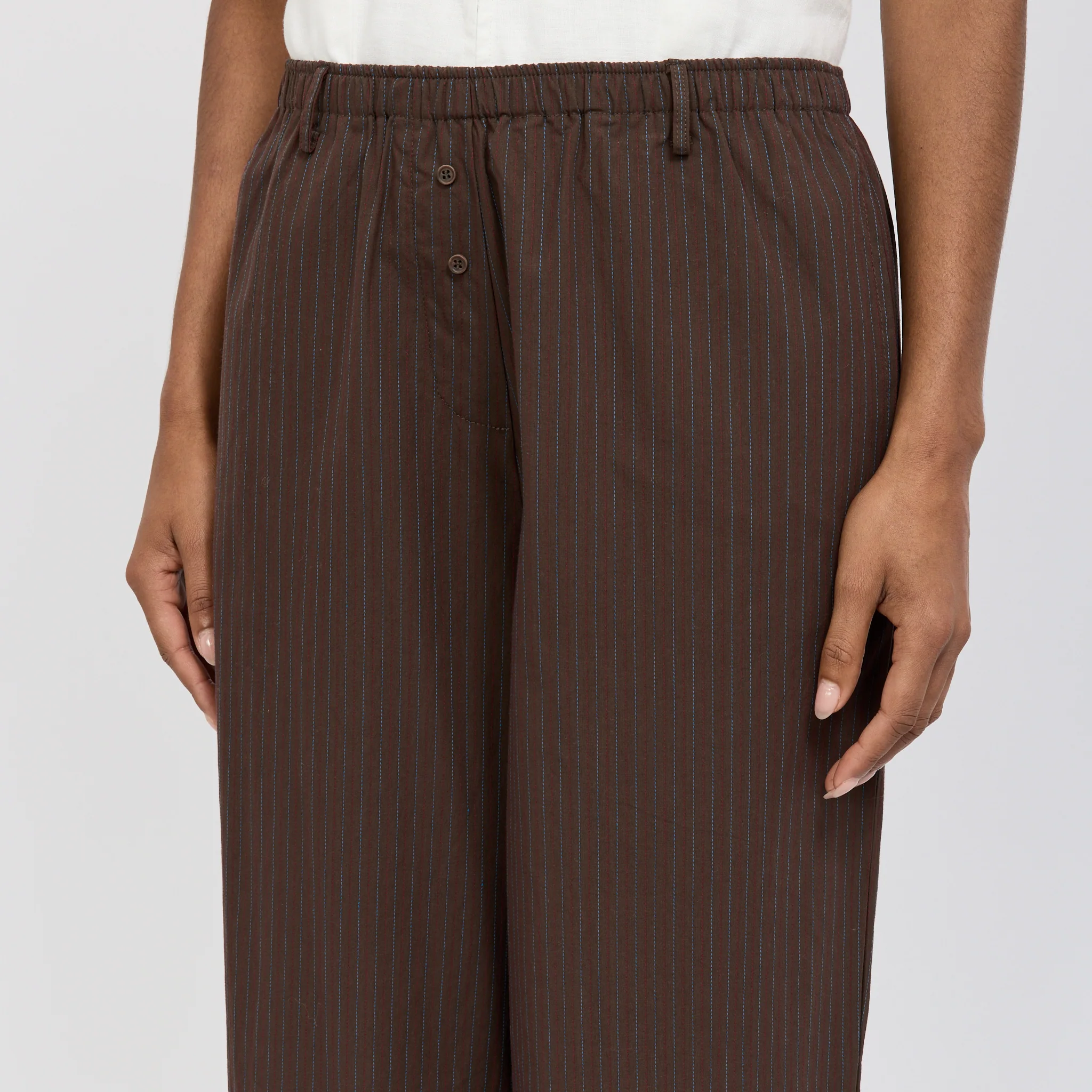 Double Button Pant Brown Stripe - Image 5