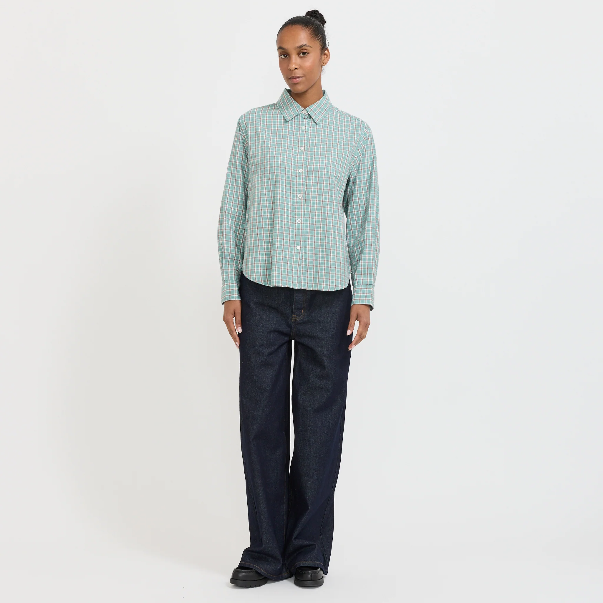 Dume Shirt Teal Plaid - Image 2