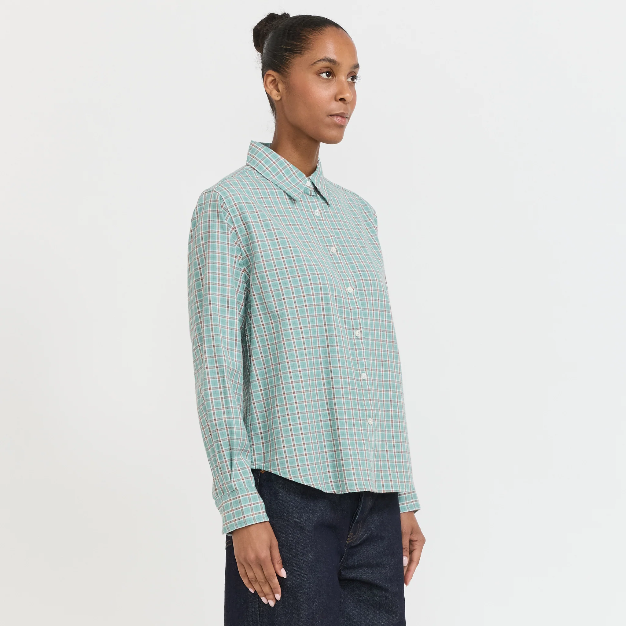 Dume Shirt Teal Plaid - Image 3