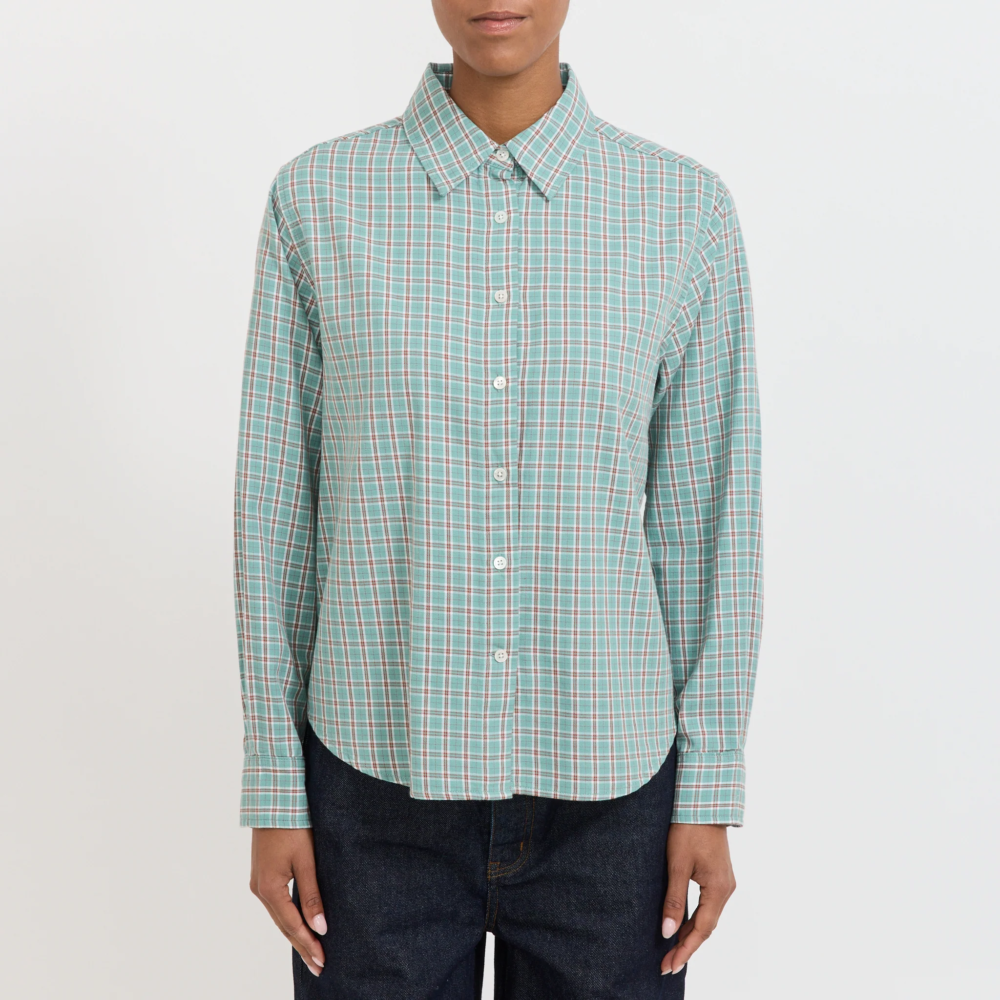 Dume Shirt Teal Plaid - Image 5