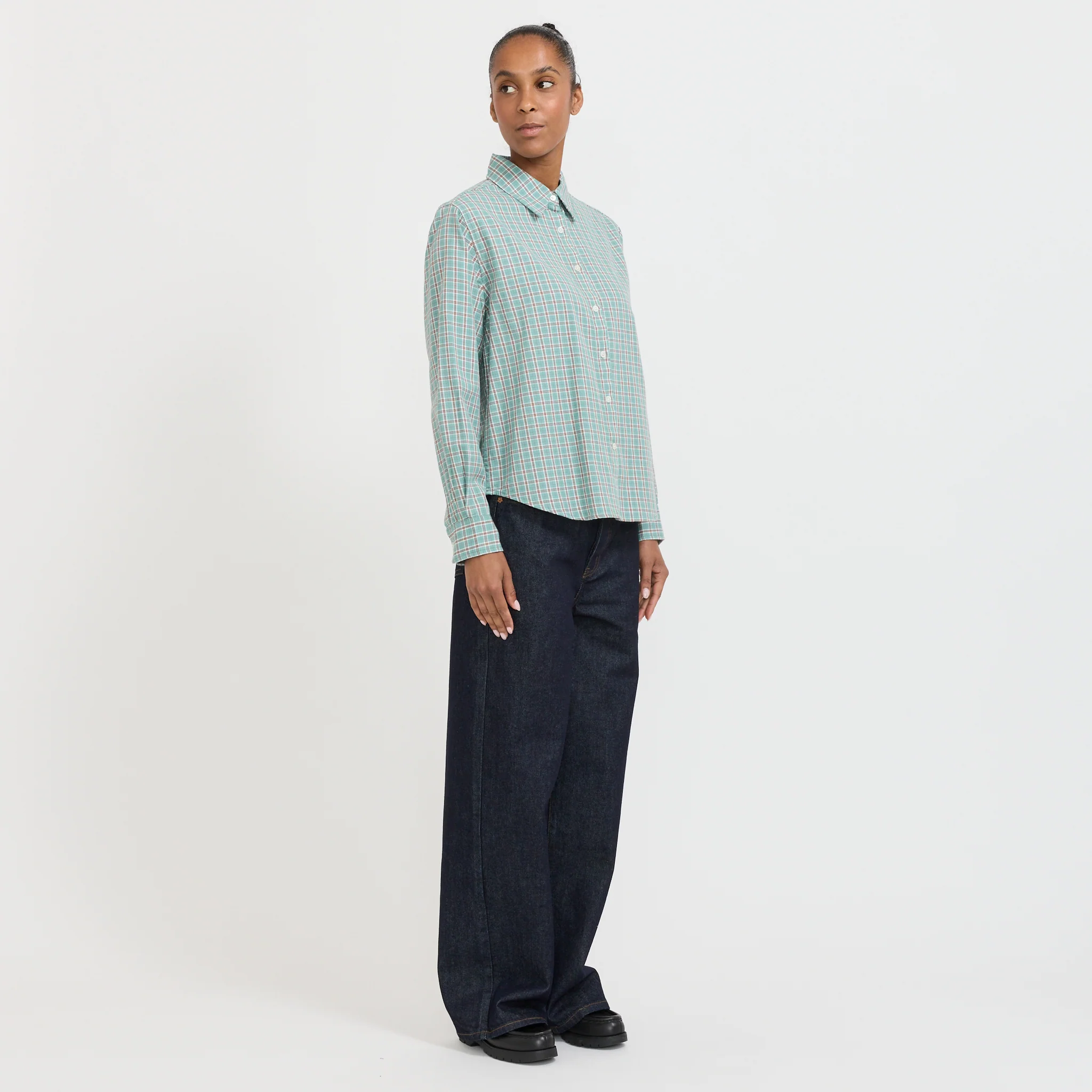 Dume Shirt Teal Plaid - Image 6