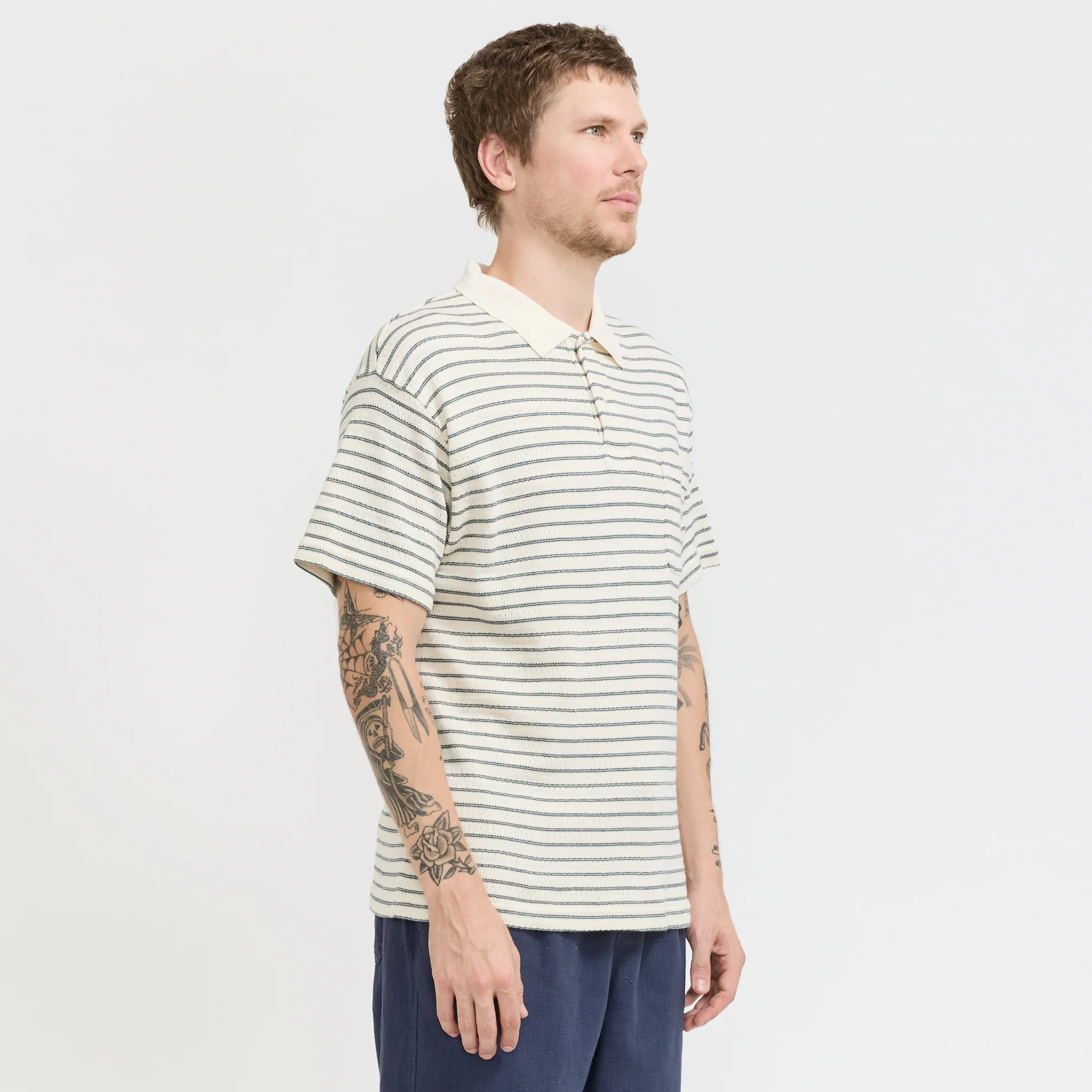 Dunn Polo Ecru/Green - Image 3