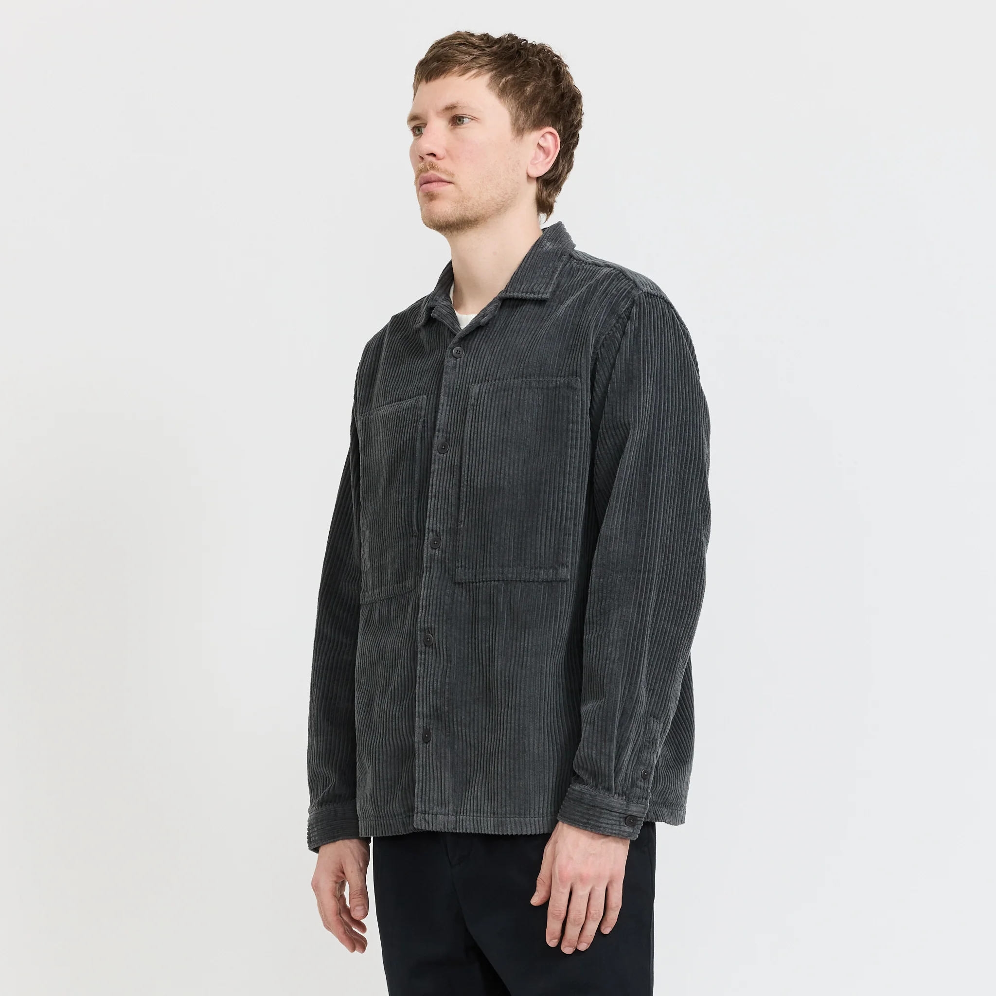 Durno Overshirt Corduroy Charcoal - Image 6