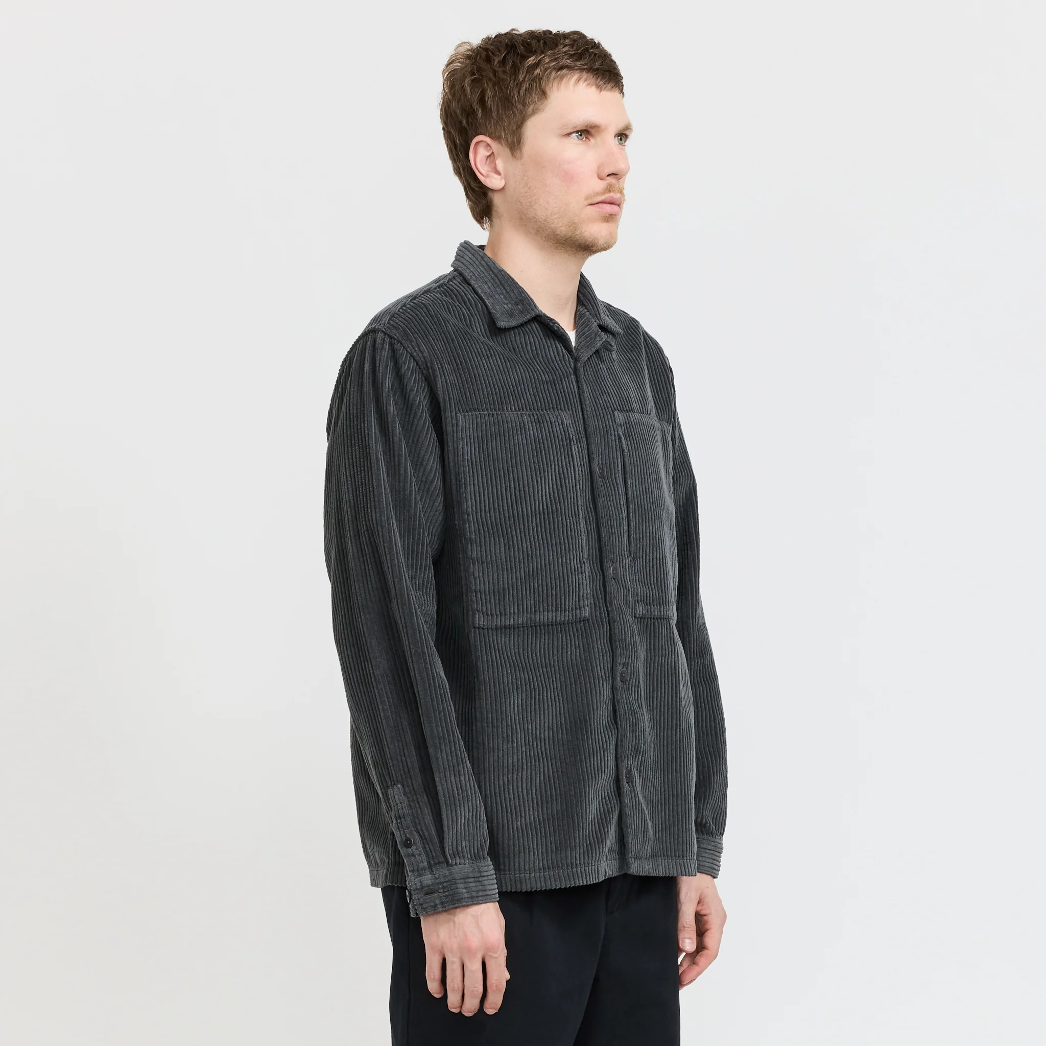 Durno Overshirt Corduroy Charcoal - Image 8