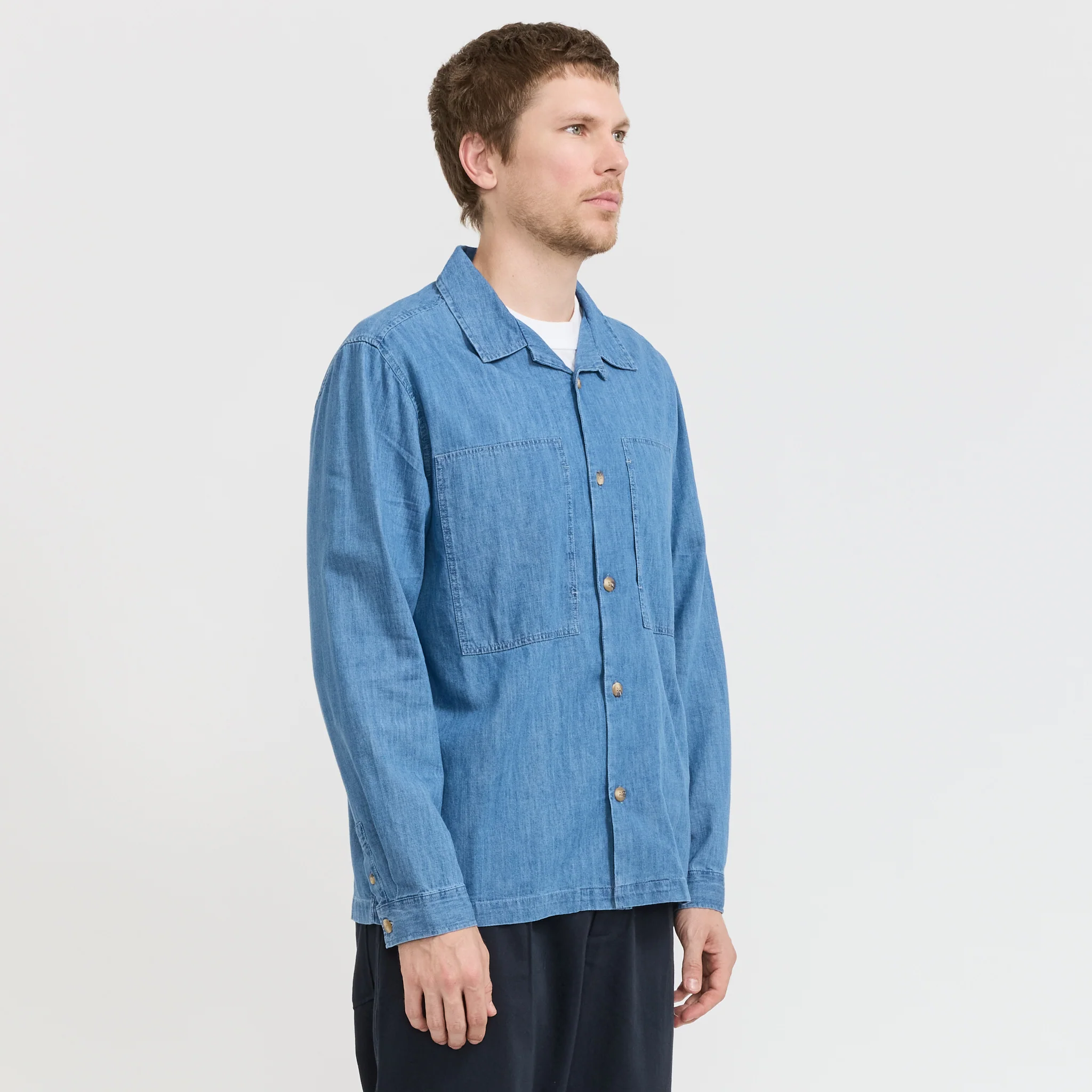 Durno Overshirt Washed Denim - Image 3